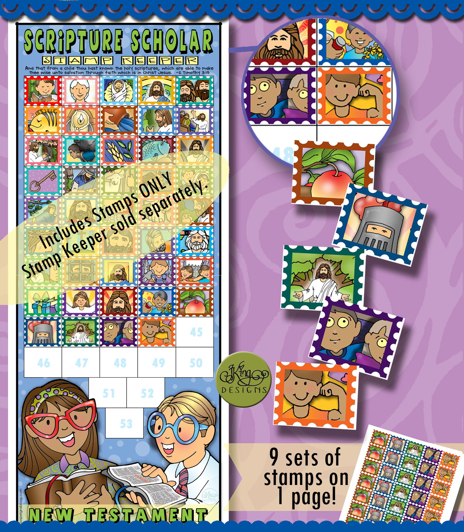 Scripture Scholars stamps for Come Follow Me, New Testament - October
