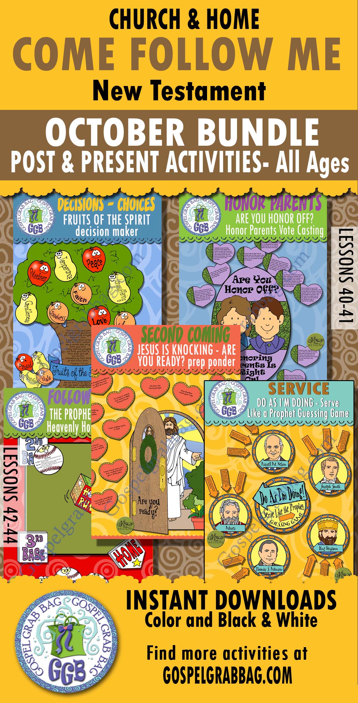 PRIMARY Post and Present Activities FOR Come Follow Me Activities for New Testament - October