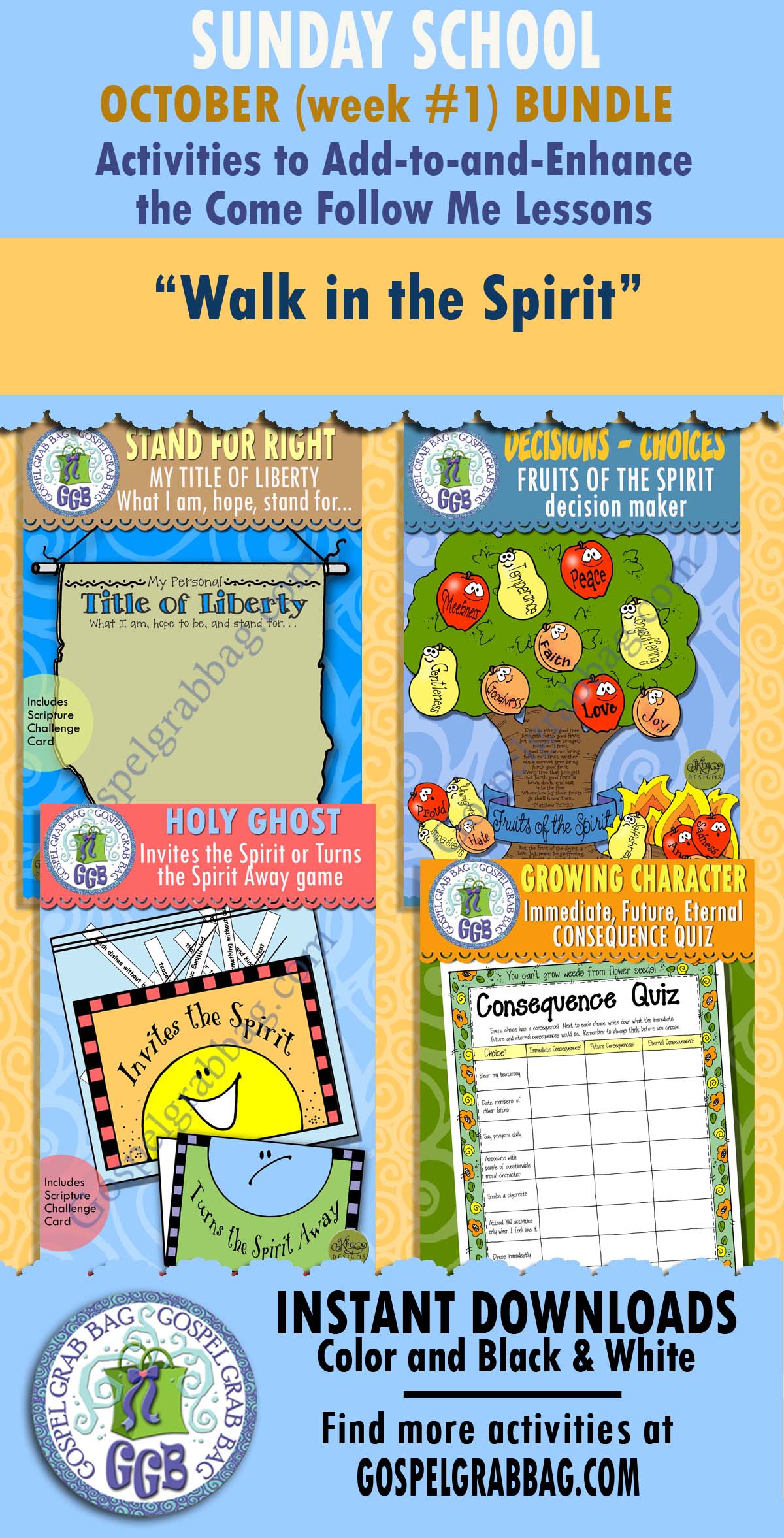 "Walk in the Spirit" Sunday School lesson activities