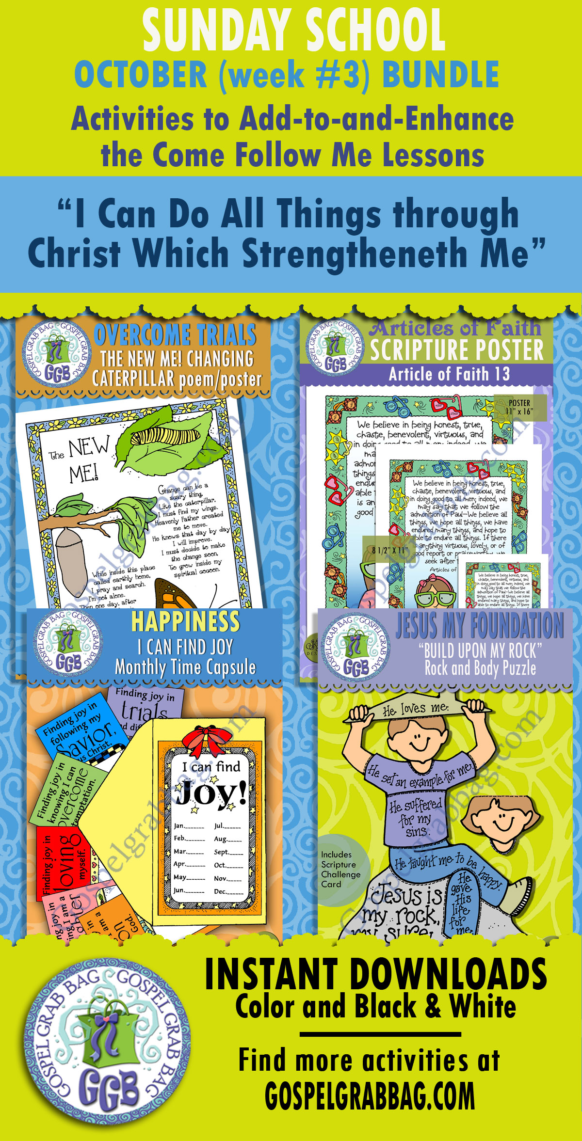 "I Can Do All Things through Christ Which Strengtheneth Me" Sunday School lesson activities