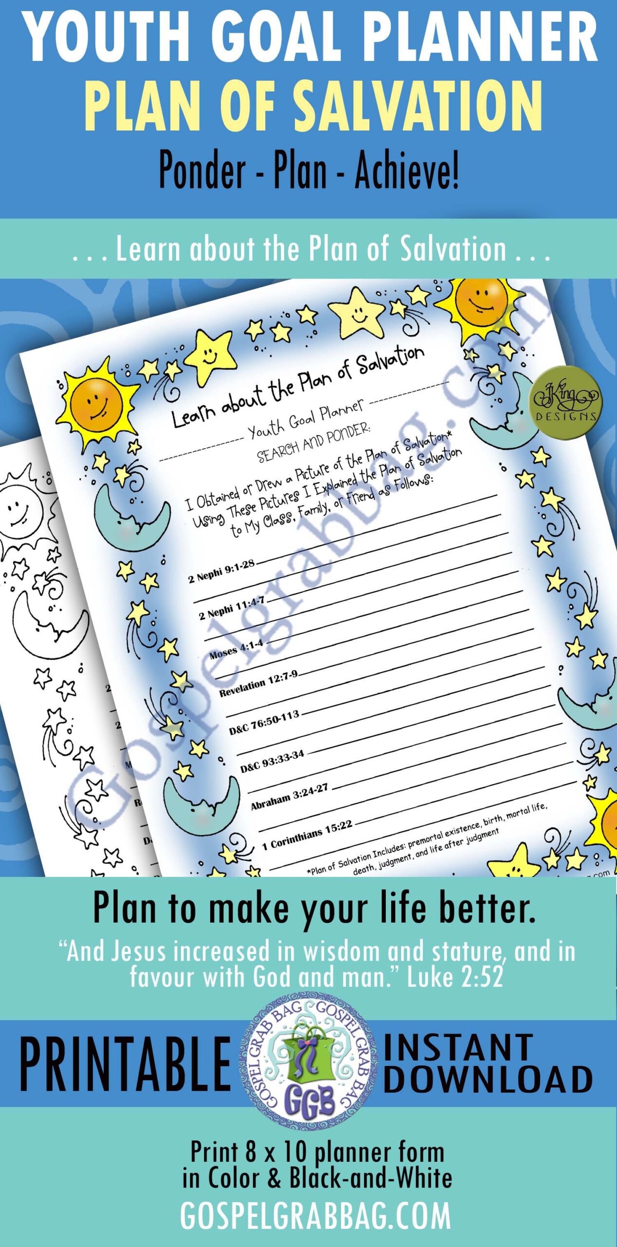 Youth Goal Planner - Plan of Salvation