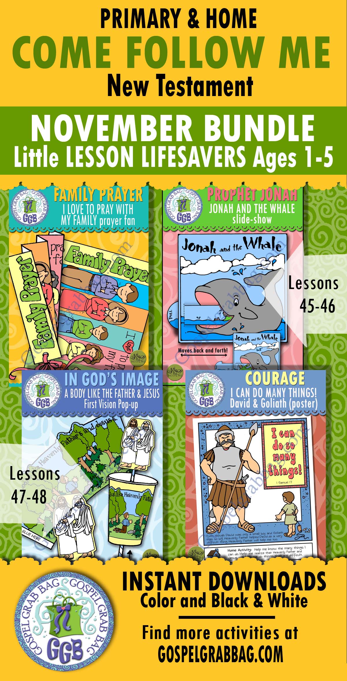 PRIMARY Ages 1-5 Activities For Come Follow Me, New Testament - November