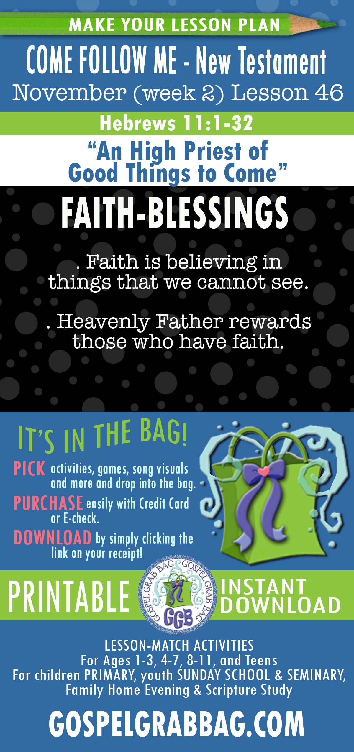 LESSON ACTIVITIES FOR “An High Priest of Good Things to Come”