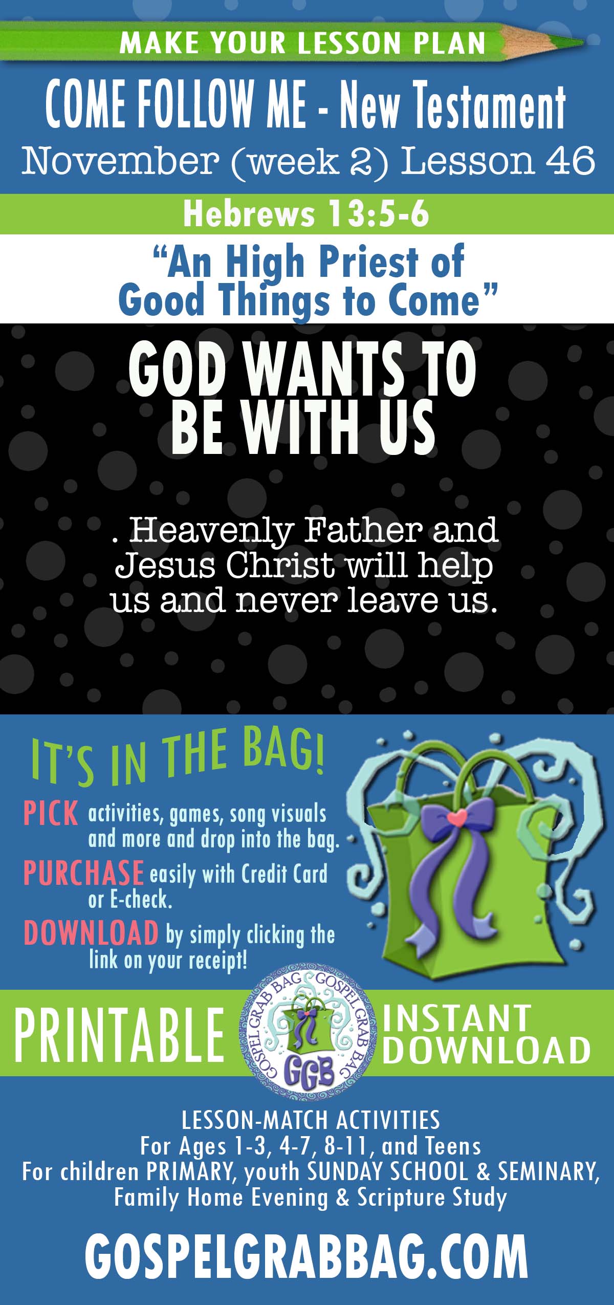LESSON ACTIVITIES FOR “An High Priest of Good Things to Come”