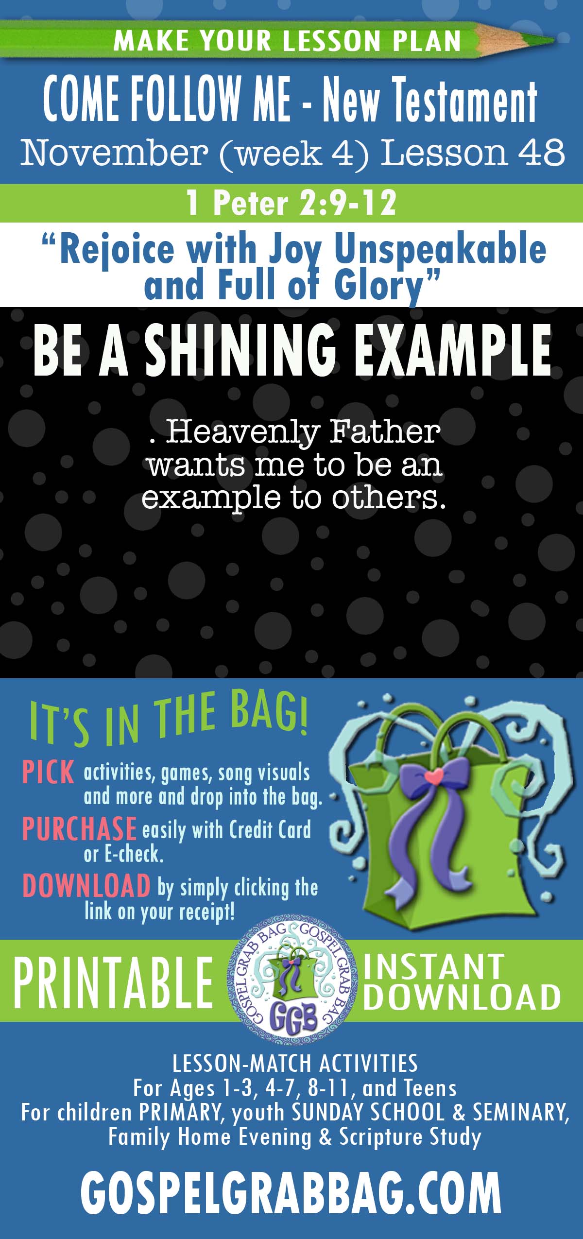 LESSON ACTIVITIES FOR “Rejoice with Joy Unspeakable and Full of Glory”