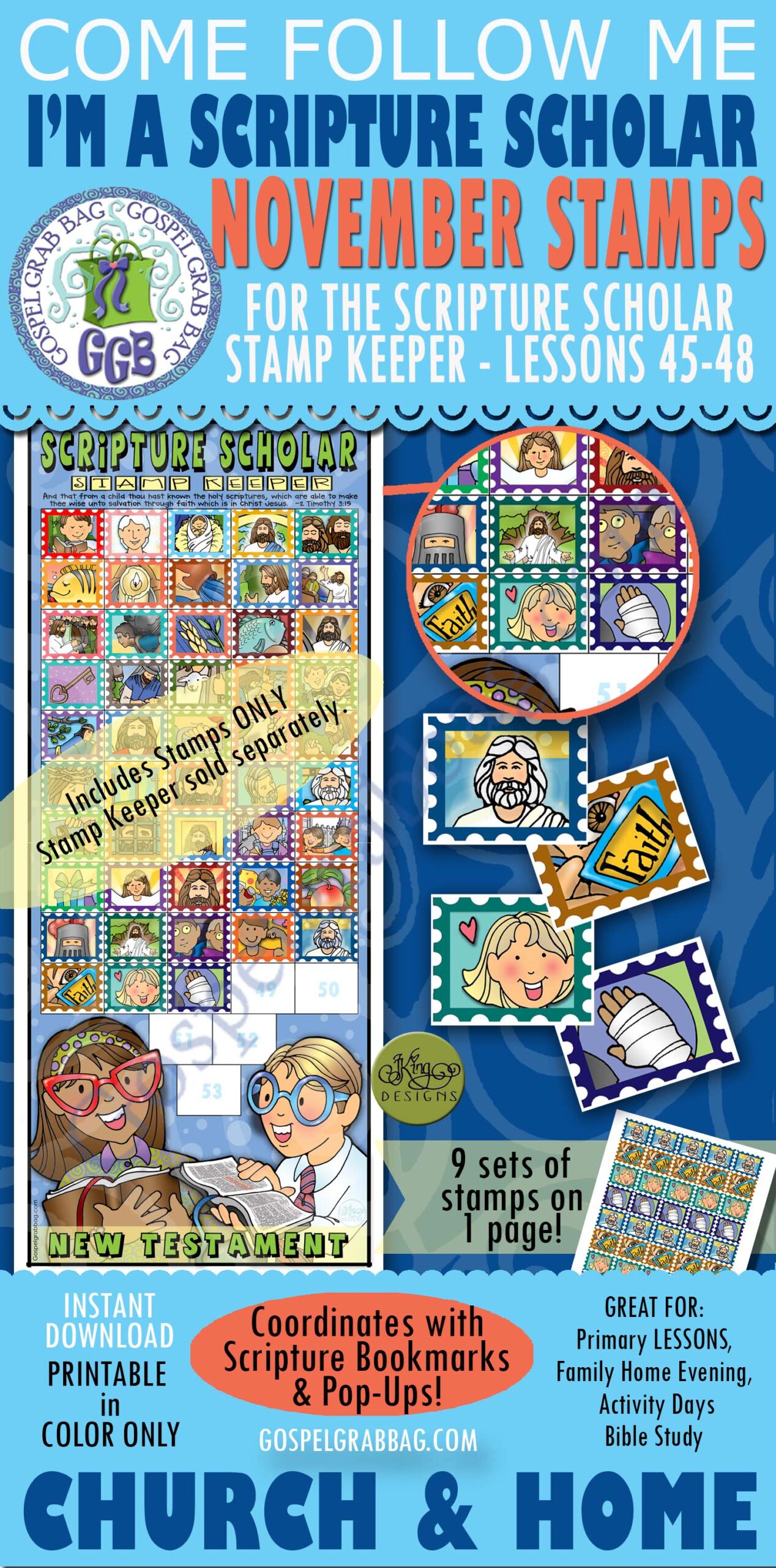 STAMPS for Come Follow Me - NewTestament NOVEMBER Scripture Scholars