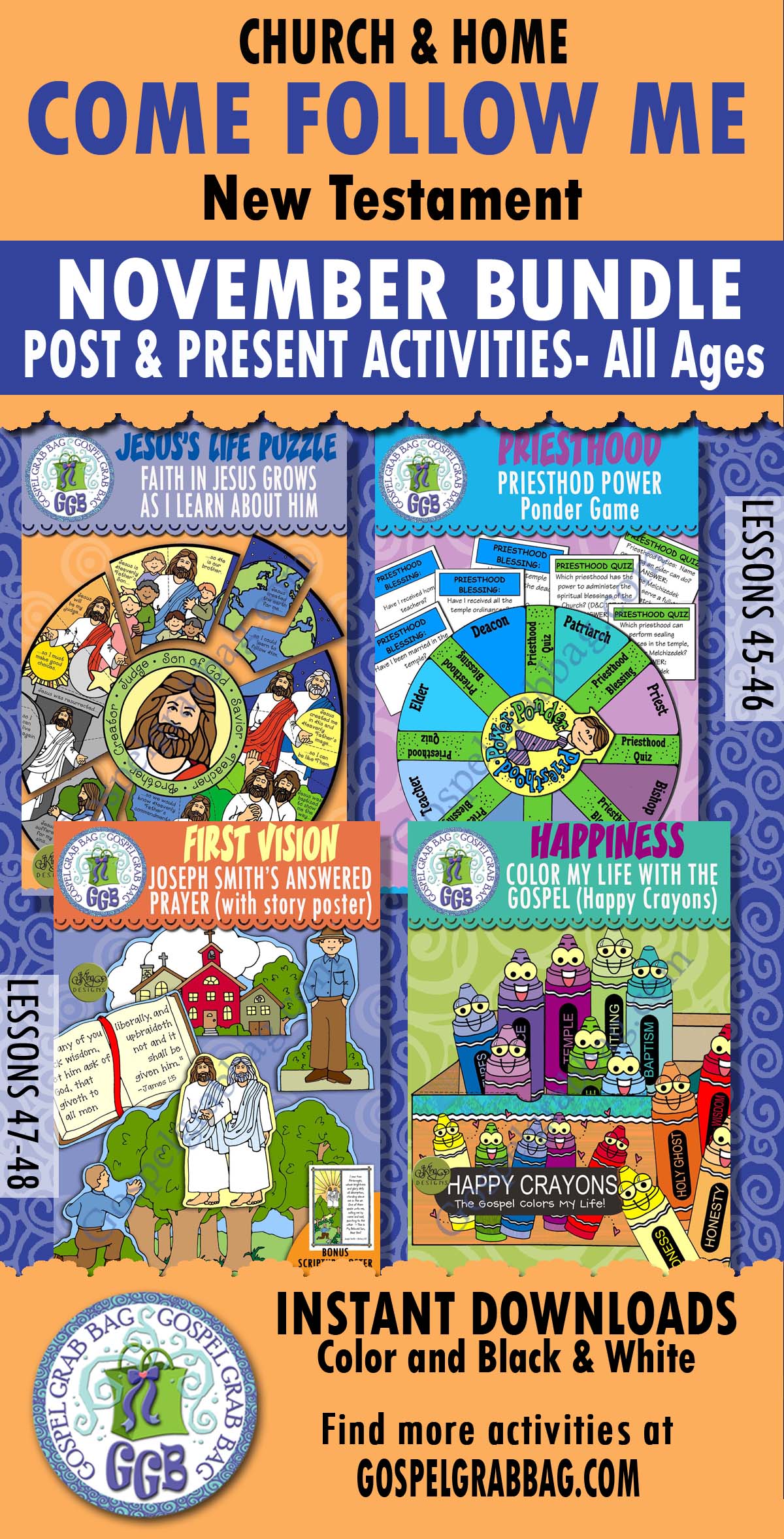 PRIMARY All Ages Activities For Come Follow Me, New Testament - November
