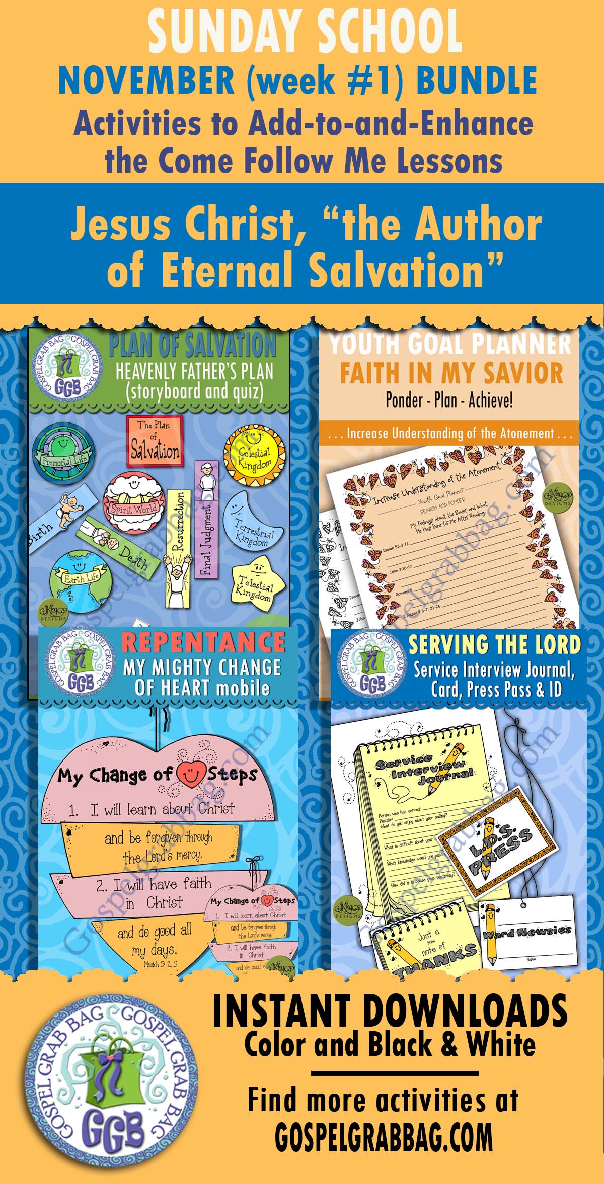 SUNDAY SCHOOL ACTIVITIES FOR Come Follow Me, New Testament - November Bundle 1