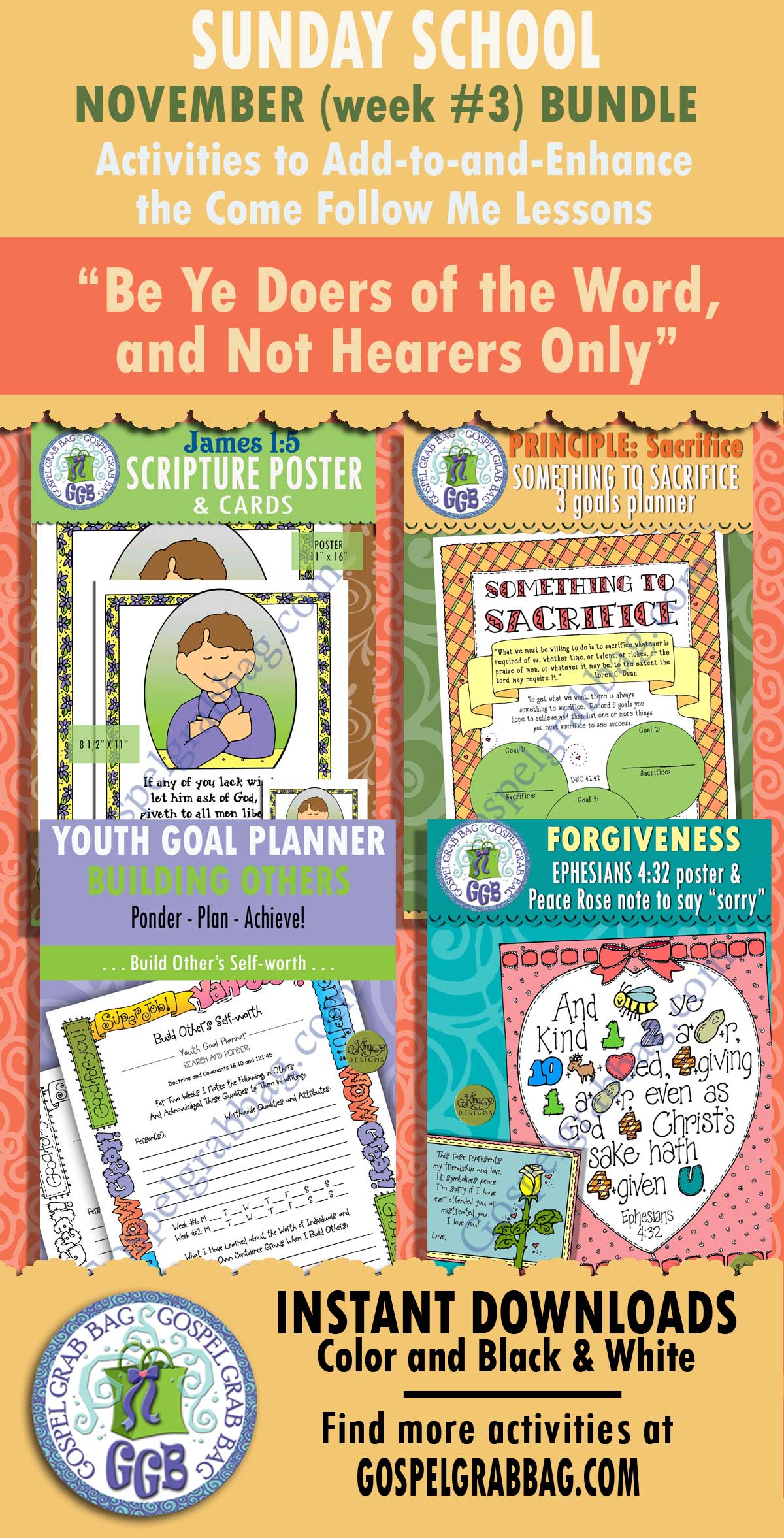 SUNDAY SCHOOL ACTIVITIES FOR Come Follow Me, New Testament - November Bundle 3