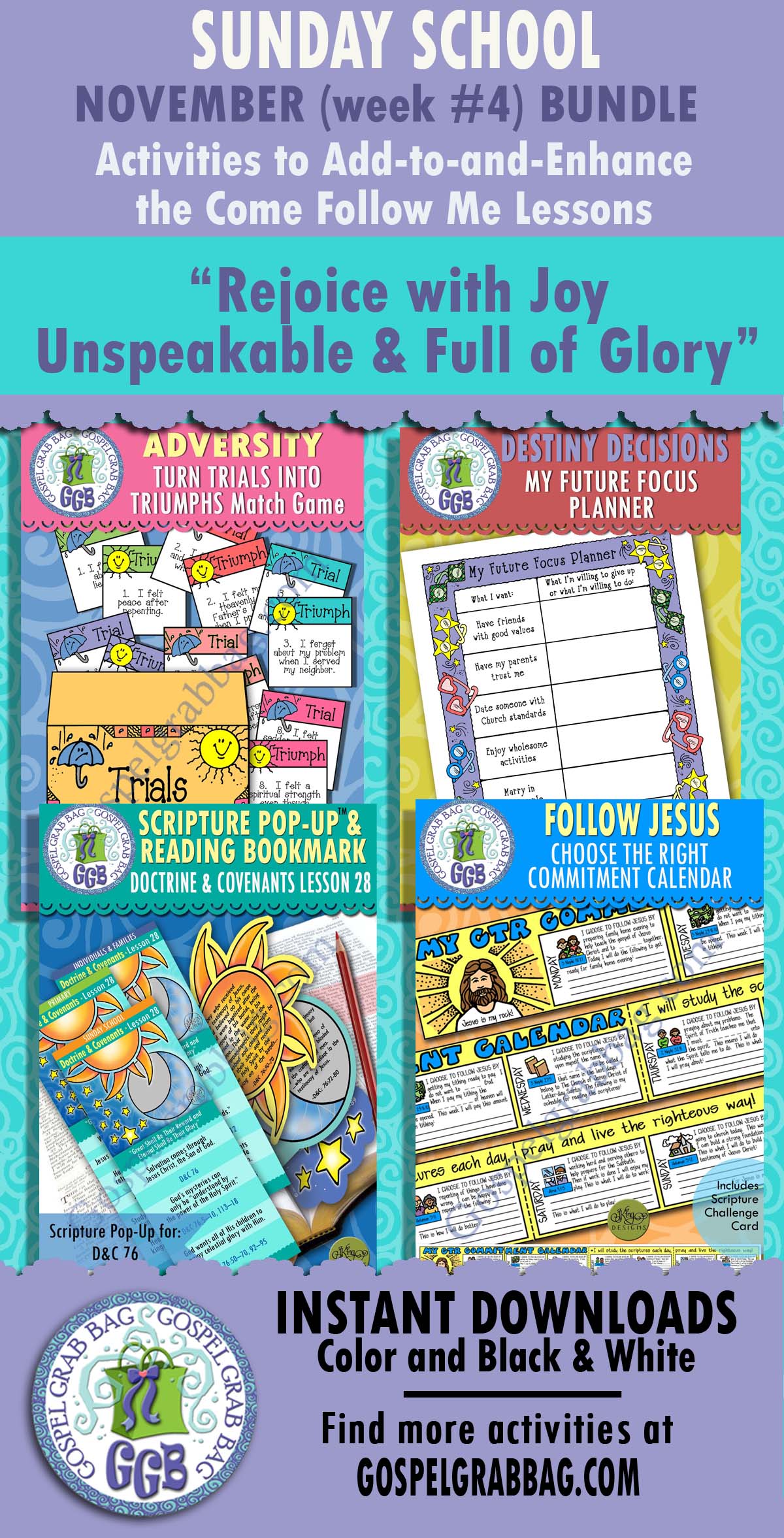 SUNDAY SCHOOL ACTIVITIES FOR Come Follow Me, New Testament - November Bundle 4