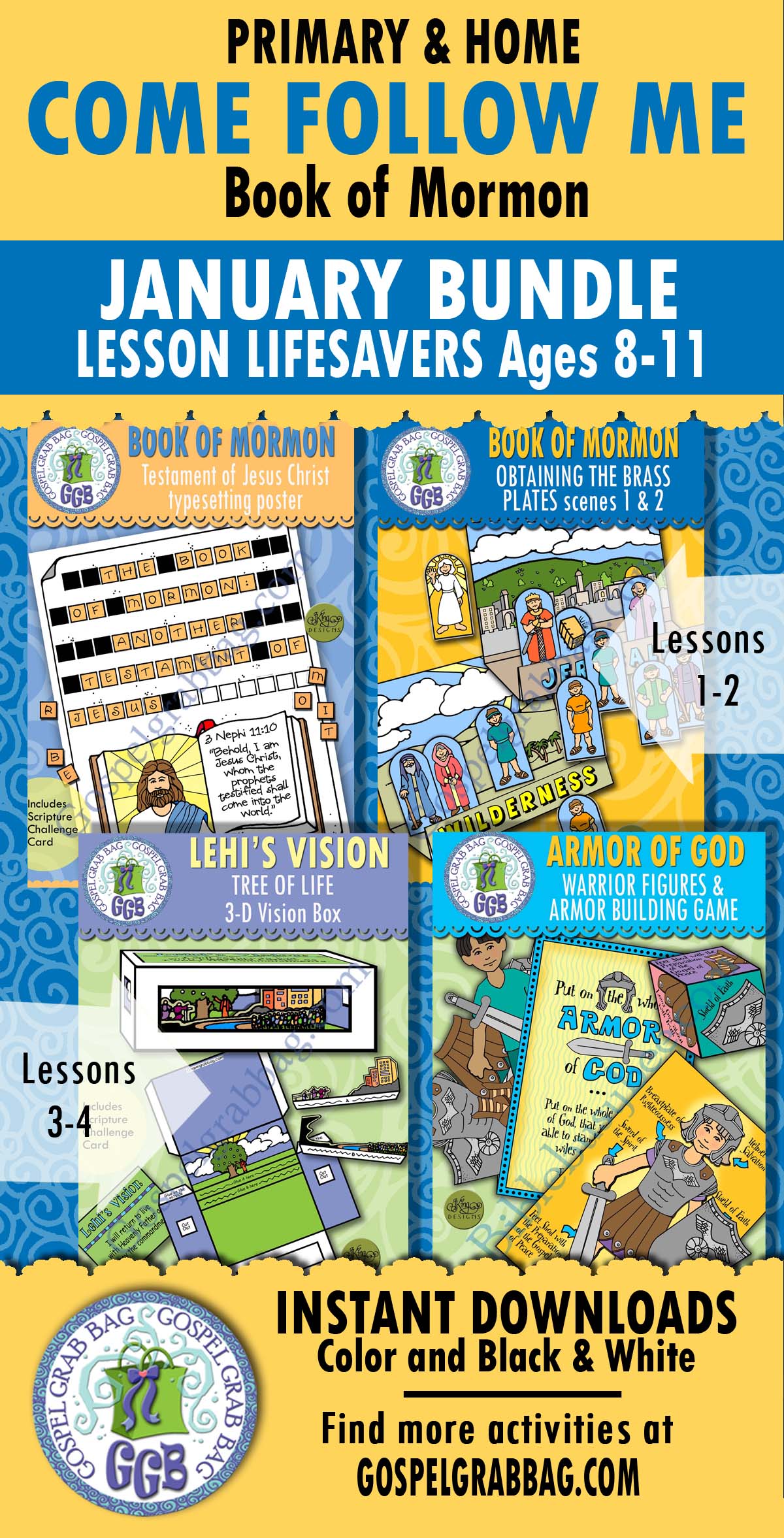 Book of Mormon - January - Ages 8-11 Lesson Activities for COME FOLLOW ME