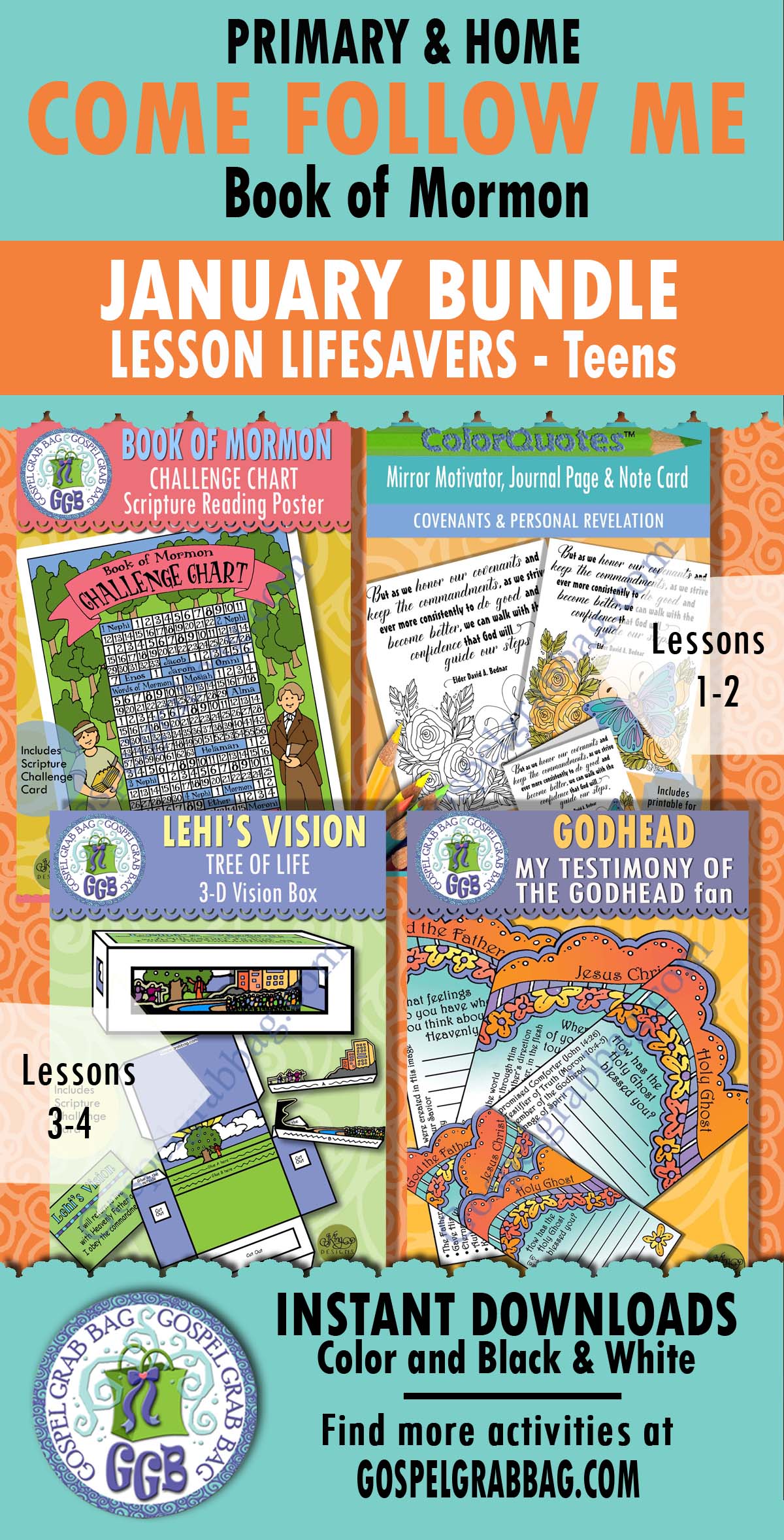 Book of Mormon - January - TEEN Lesson Activities for COME FOLLOW ME