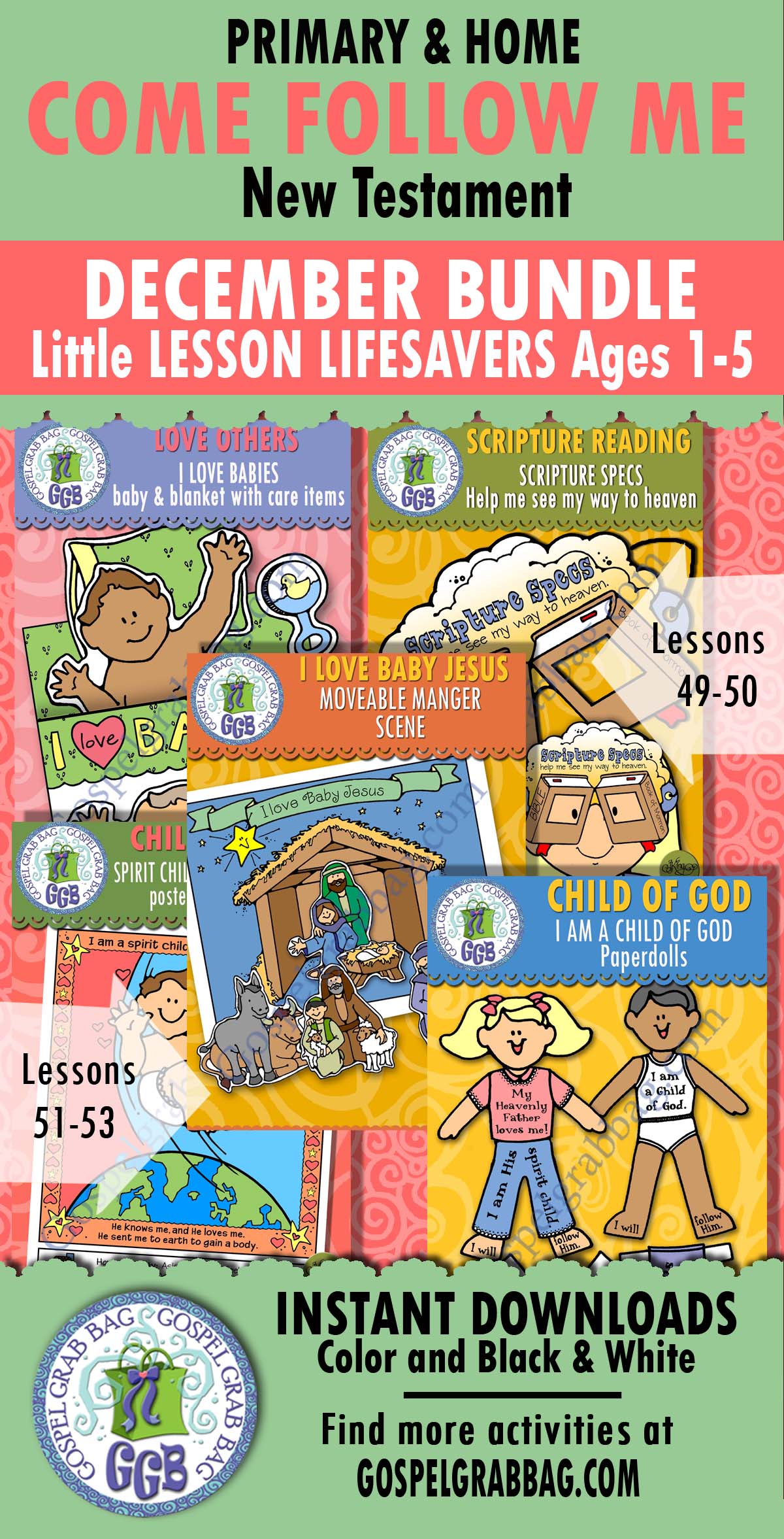 COME FOLLOW ME Ages 1-5 bundle DECEMBER New Testament