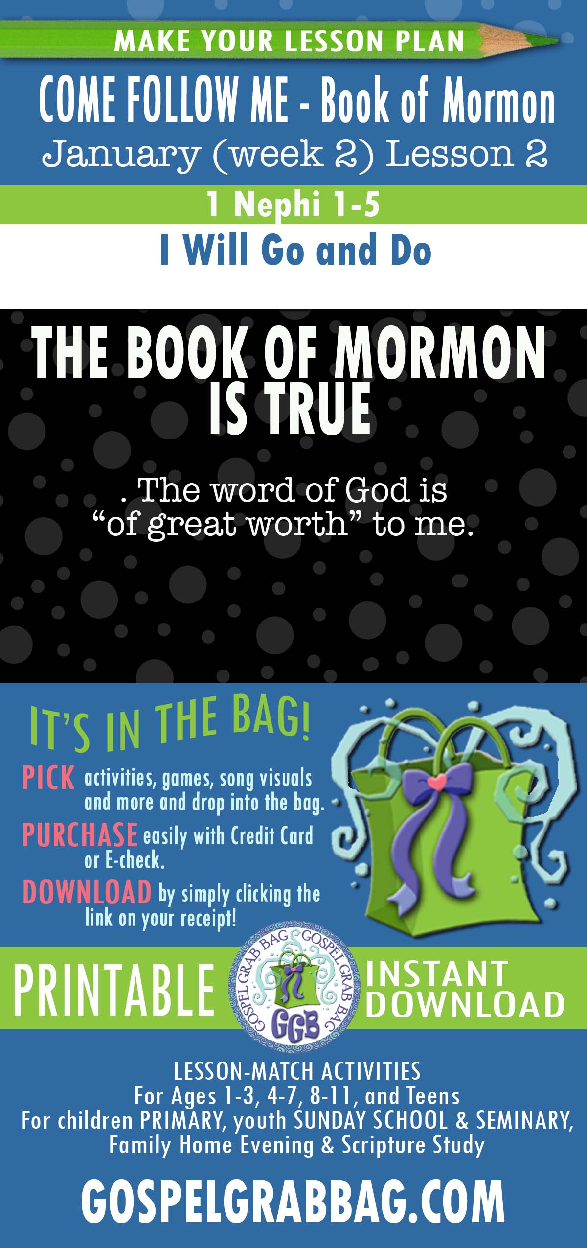 “I Will Go and Do” Activities for Come Follow Me - Book of Mormon - January week 2 Lesson 2