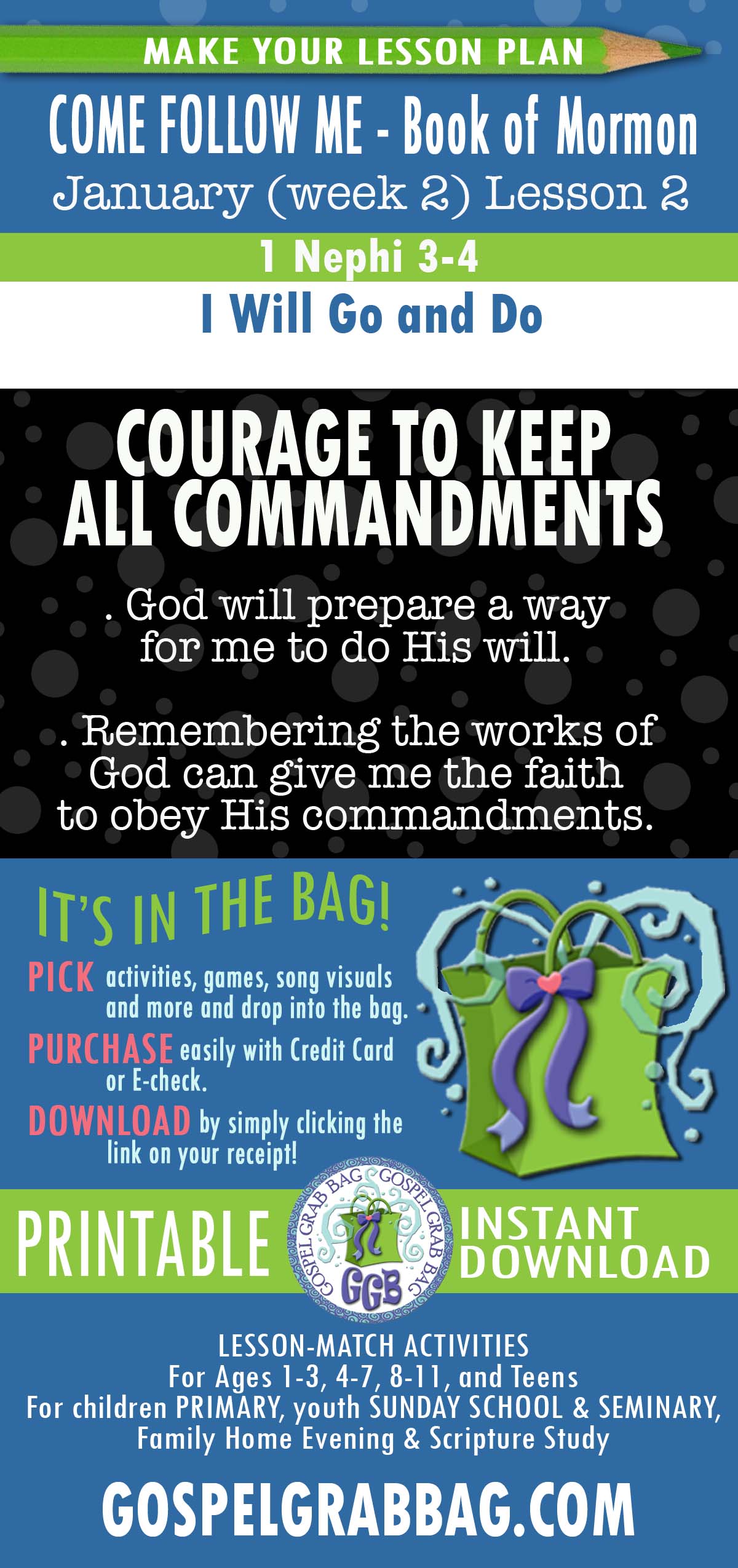 “I Will Go and Do” Activities for Come Follow Me - Book of Mormon - January week 2 Lesson 2
