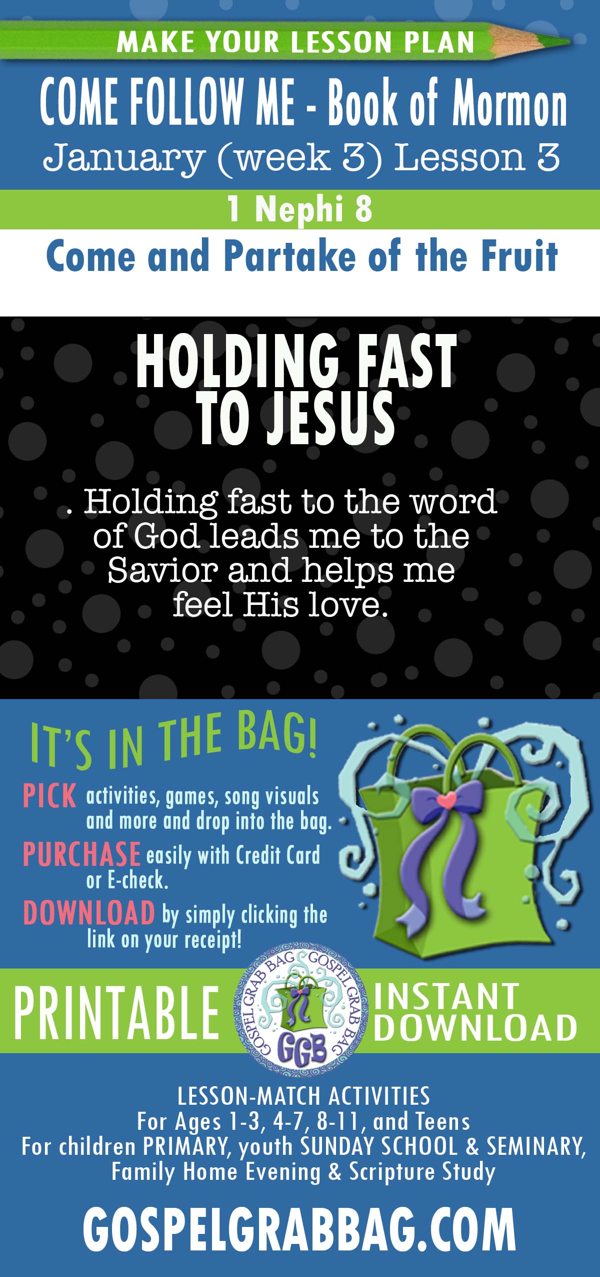 “Come and Partake of the Fruit” Activities for Come Follow Me - Book of Mormon - January week 3 Lesson 3