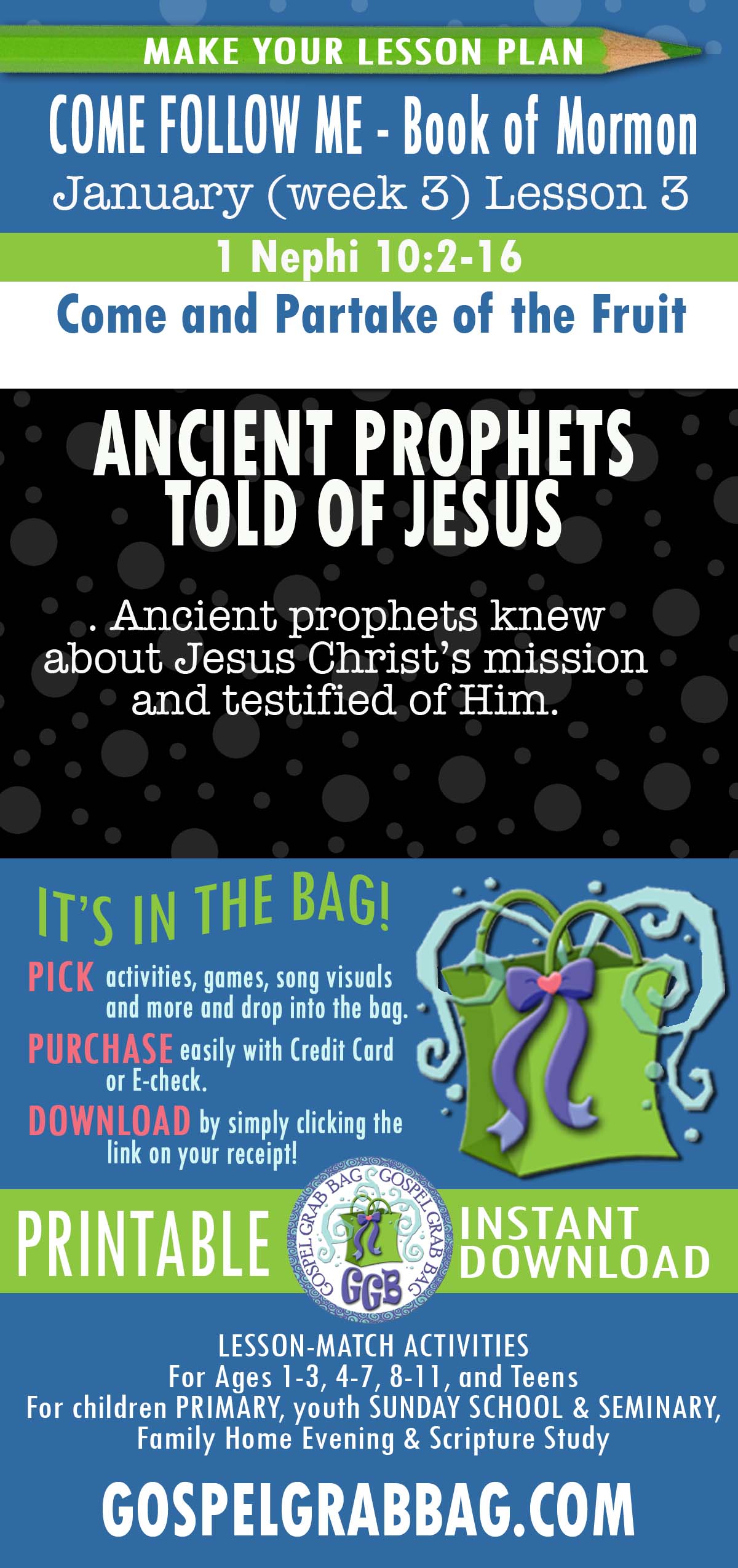 “Come and Partake of the Fruit” Activities for Come Follow Me - Book of Mormon - January week 3 Lesson 3