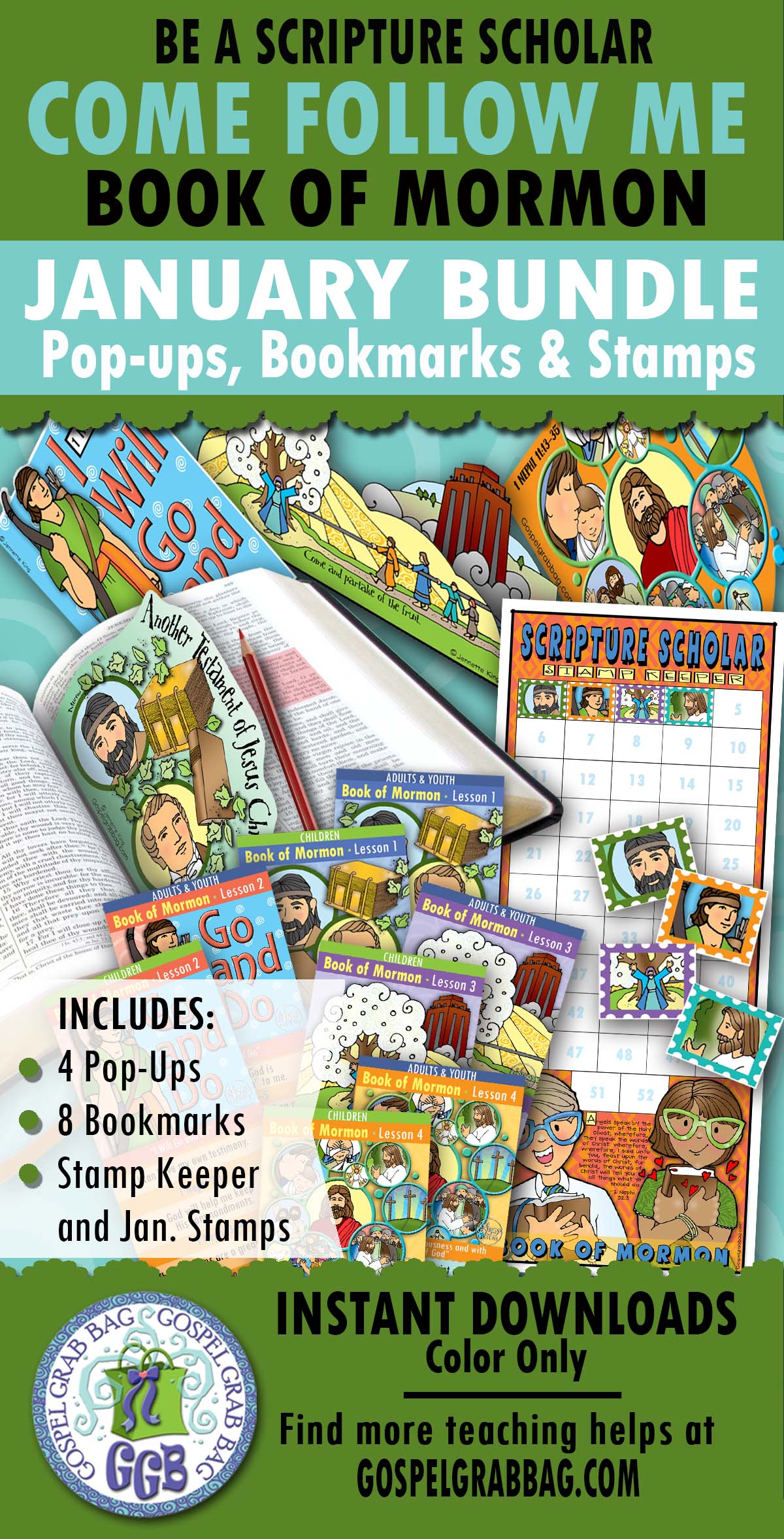 Scripture Scholars BUNDLE for January - Book of Mormon - Come Follow Me weeks 1-4