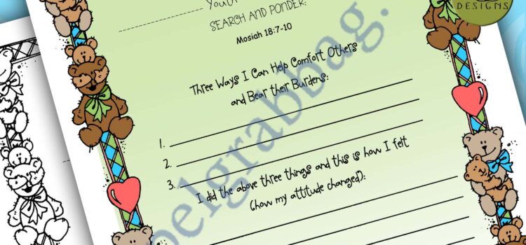 Youth Goal Planner "Comfort, Help, and 'Bear' One Another's Burdens"