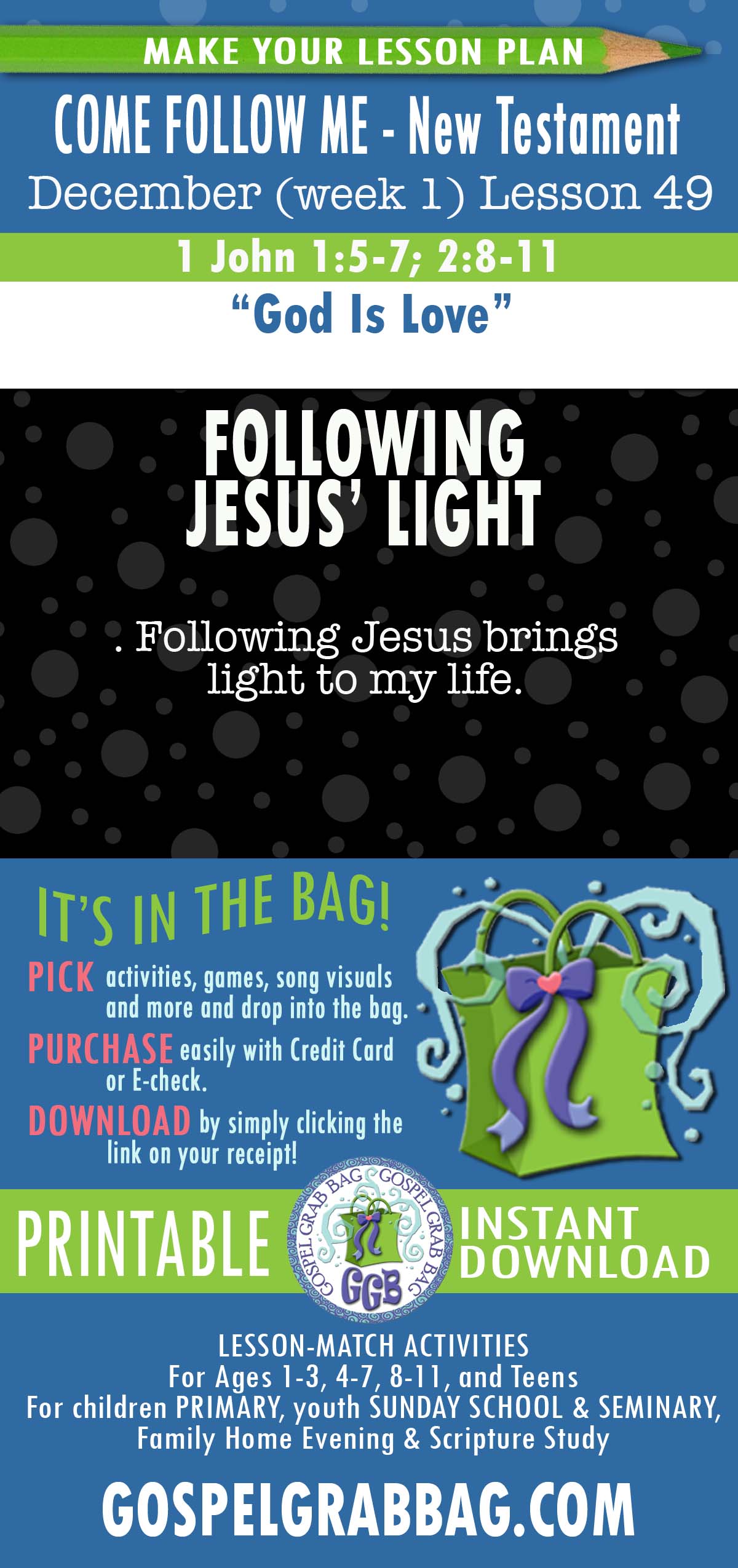 “God Is Love” lesson activities for COME FOLLOW ME - New Testament December