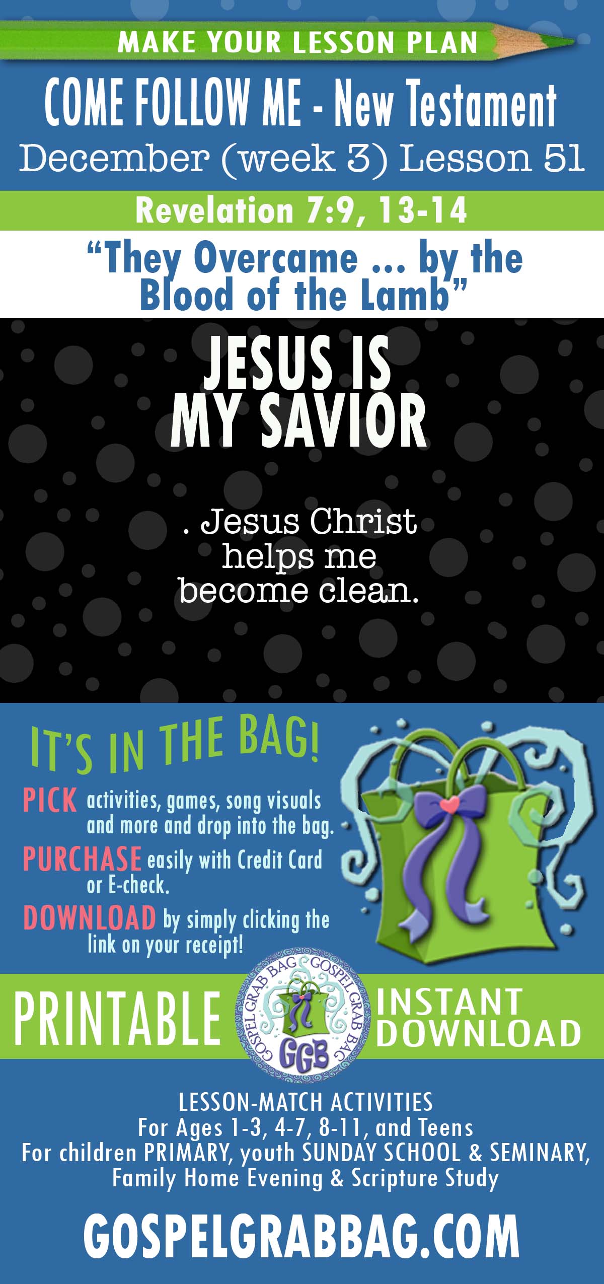 “They Overcame … by the Blood of the Lamb” lesson activities for COME FOLLOW ME - New Testament December
