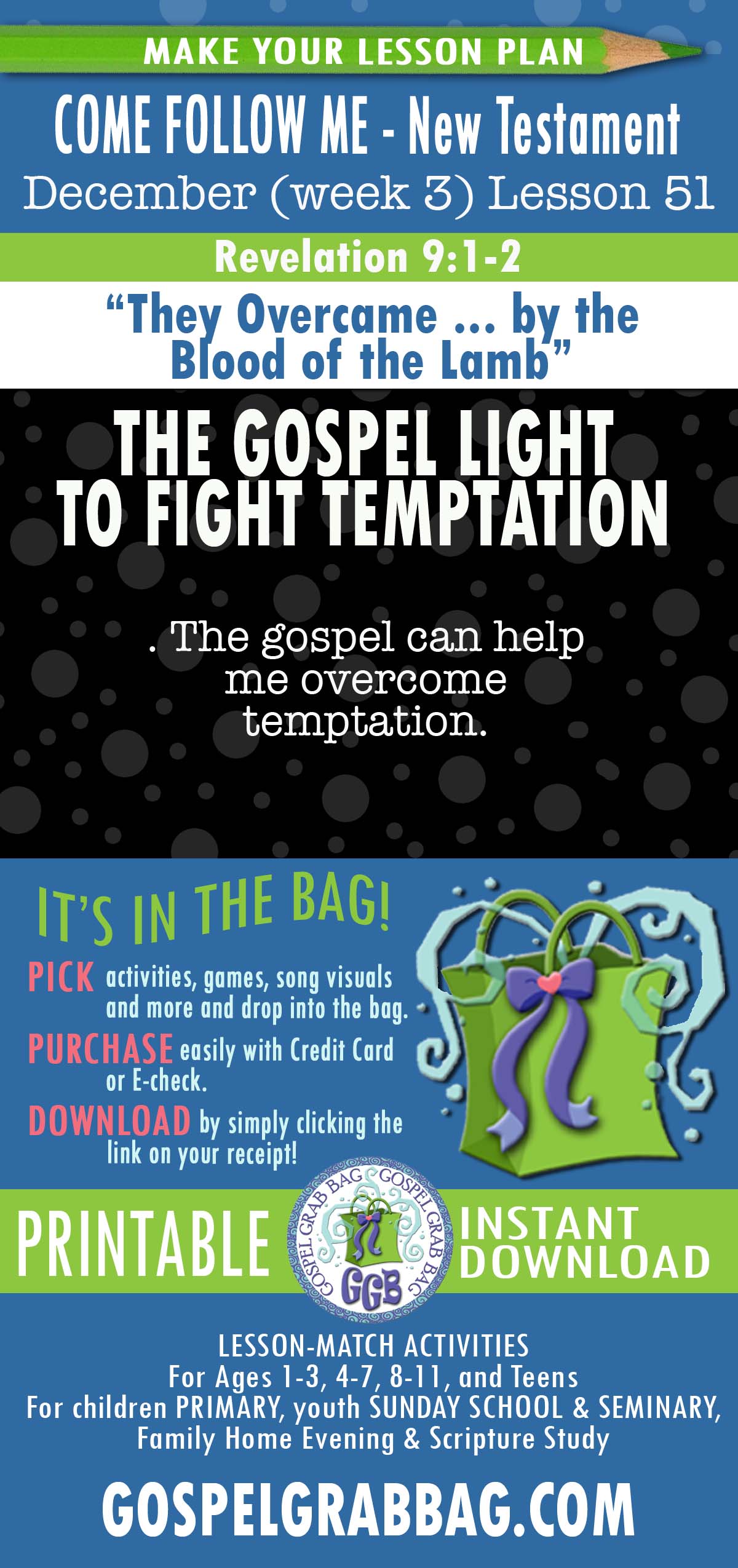 “They Overcame … by the Blood of the Lamb” lesson activities for COME FOLLOW ME - New Testament December