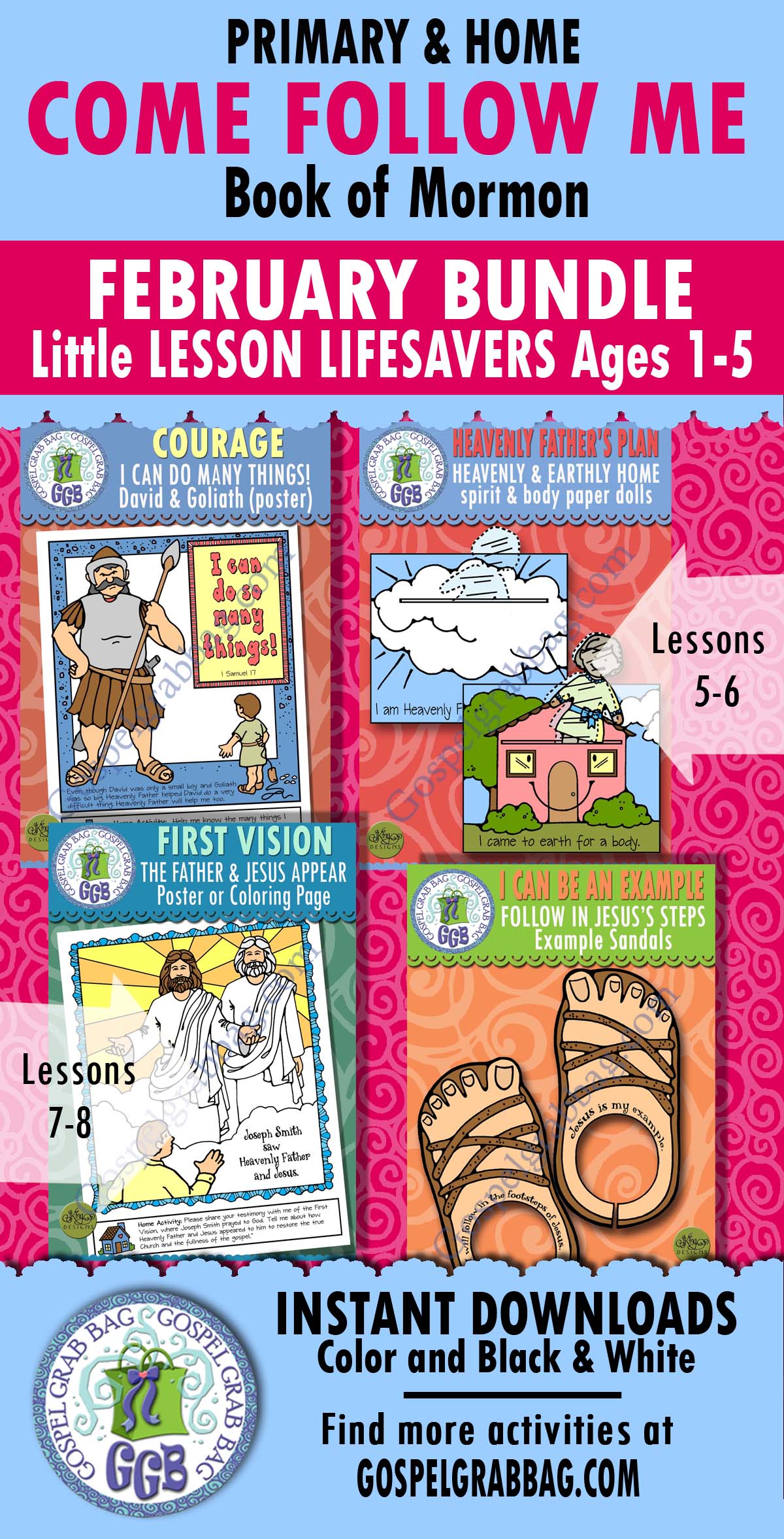 Ages 1-5 Activities COME FOLLOW ME January BOOK OF MORMON For Primary and Home