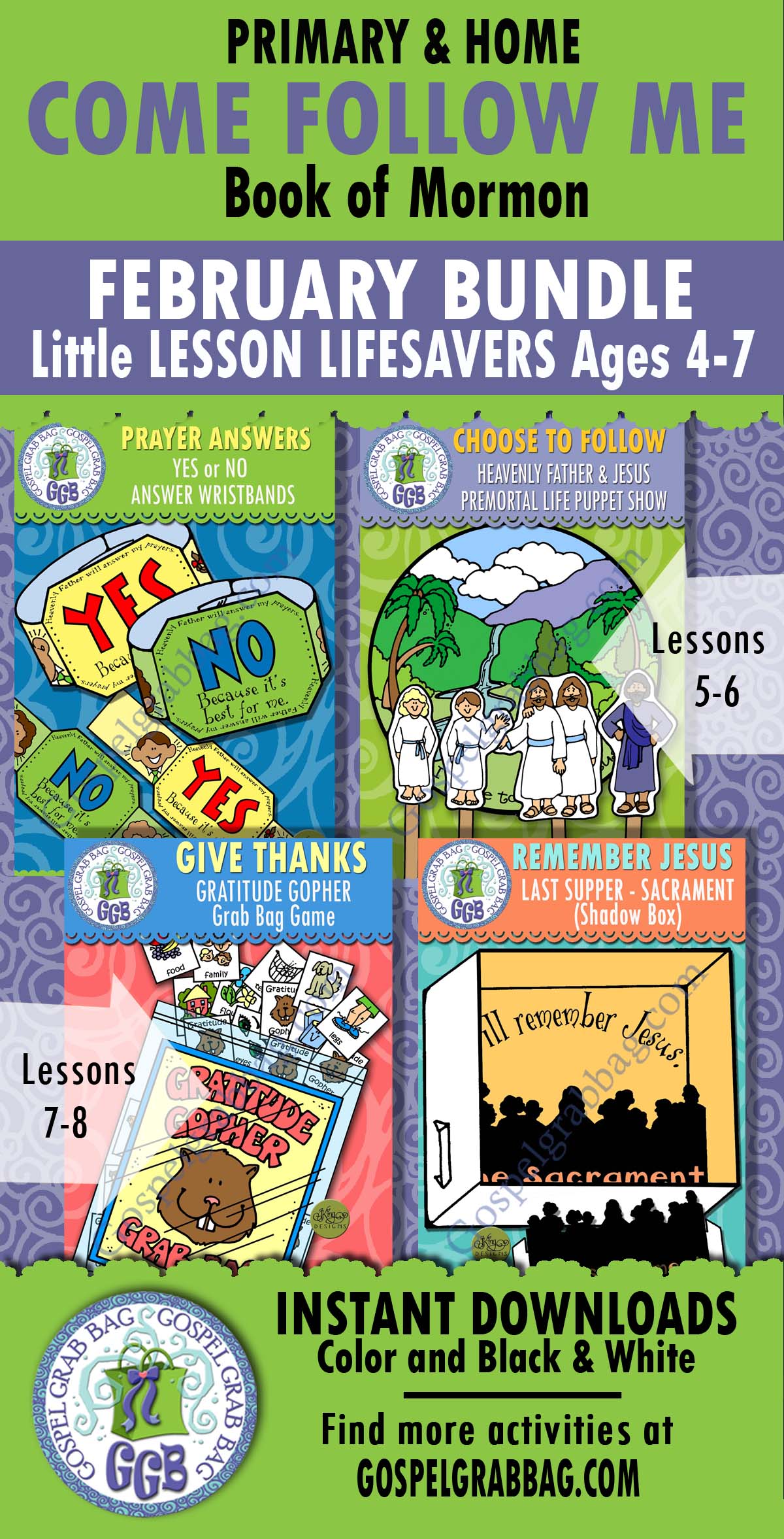 Ages 4-7 Activities COME FOLLOW ME January BOOK OF MORMON For Primary or Home