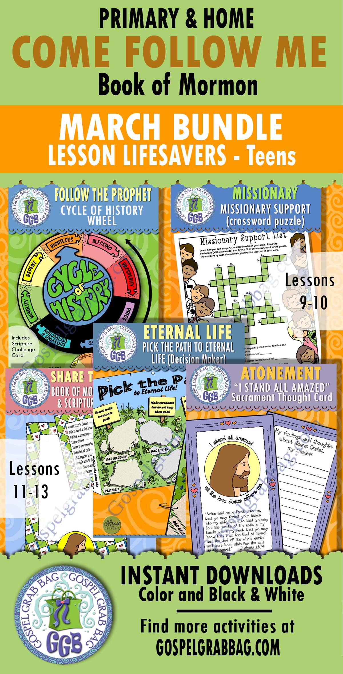 TEEN Book of Mormon, Come Follow Me lesson activities for March - Sunday School and youth classes
