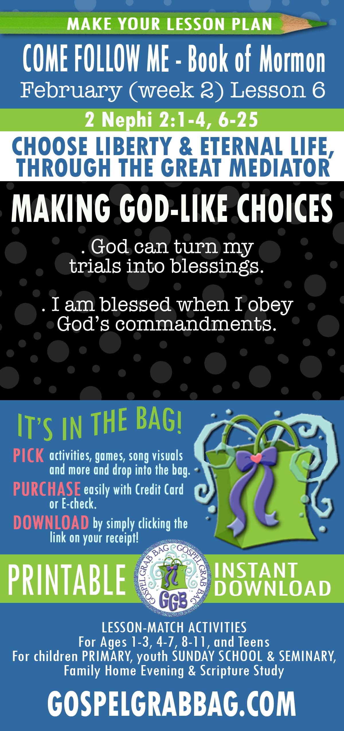 2 Nephi 1-2 BOOK OF MORMON Come Follow Me lesson activities
