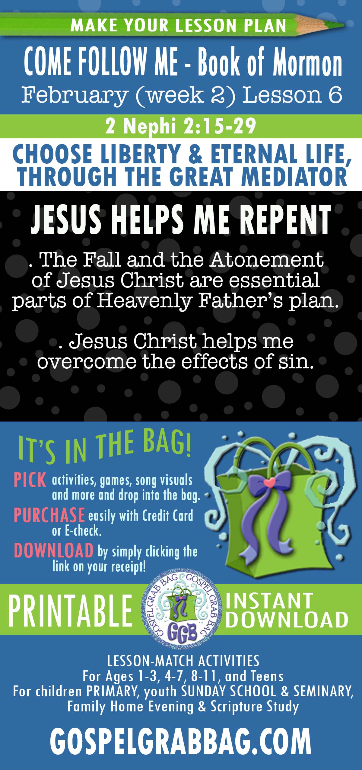 2 Nephi 1-2 BOOK OF MORMON Come Follow Me lesson activities