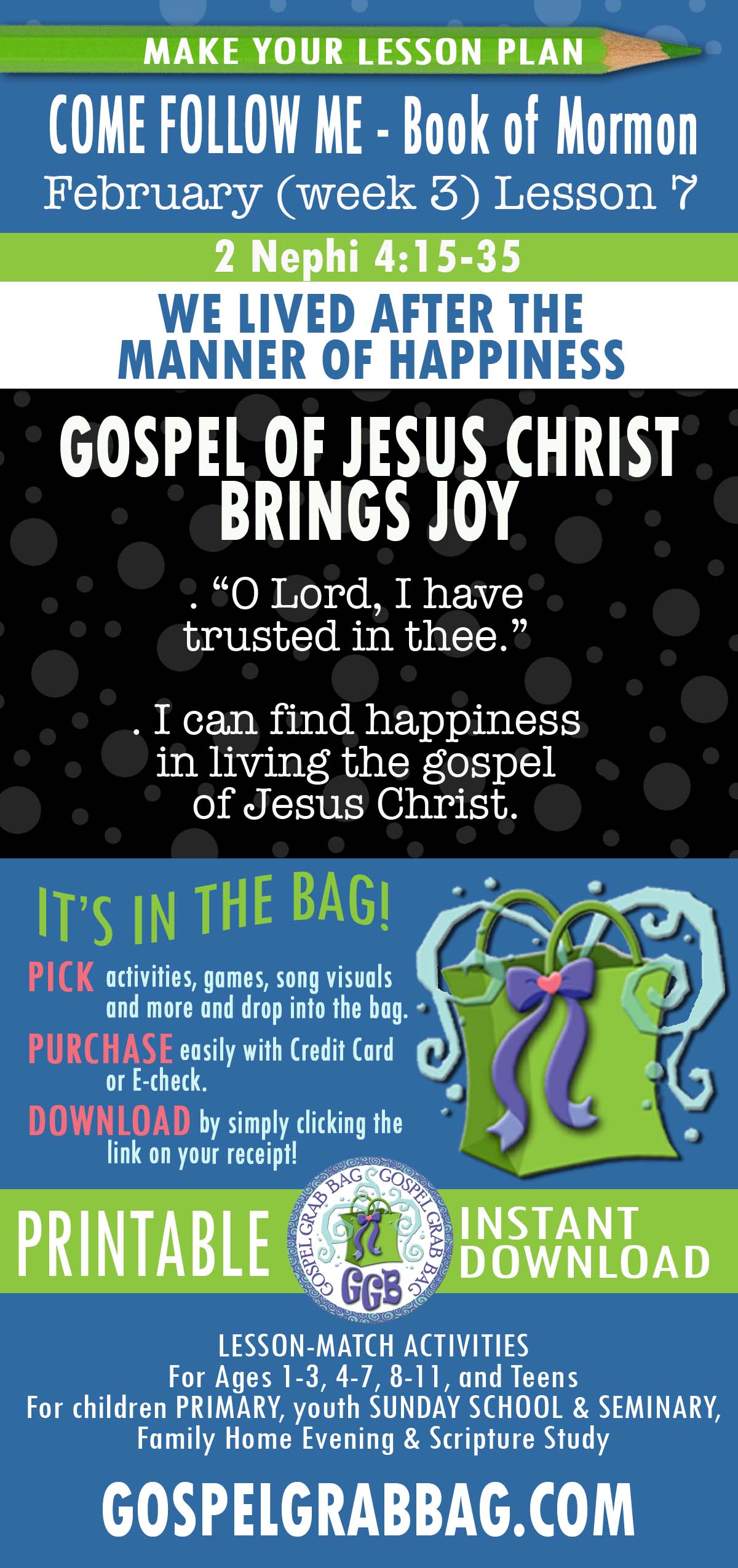 2 Nephi 4-5 BOOK OF MORMON Come Follow Me lesson activities