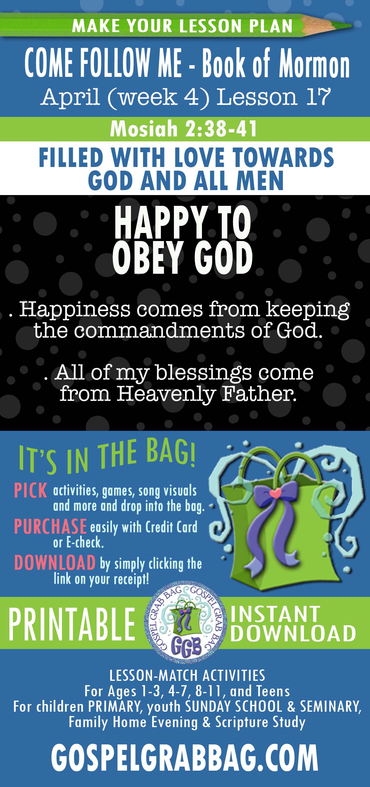 ACTIVITIES FOR “Filled with Love towards God and All Men” COME FOLLOW ME - Book of Mormon APRIL