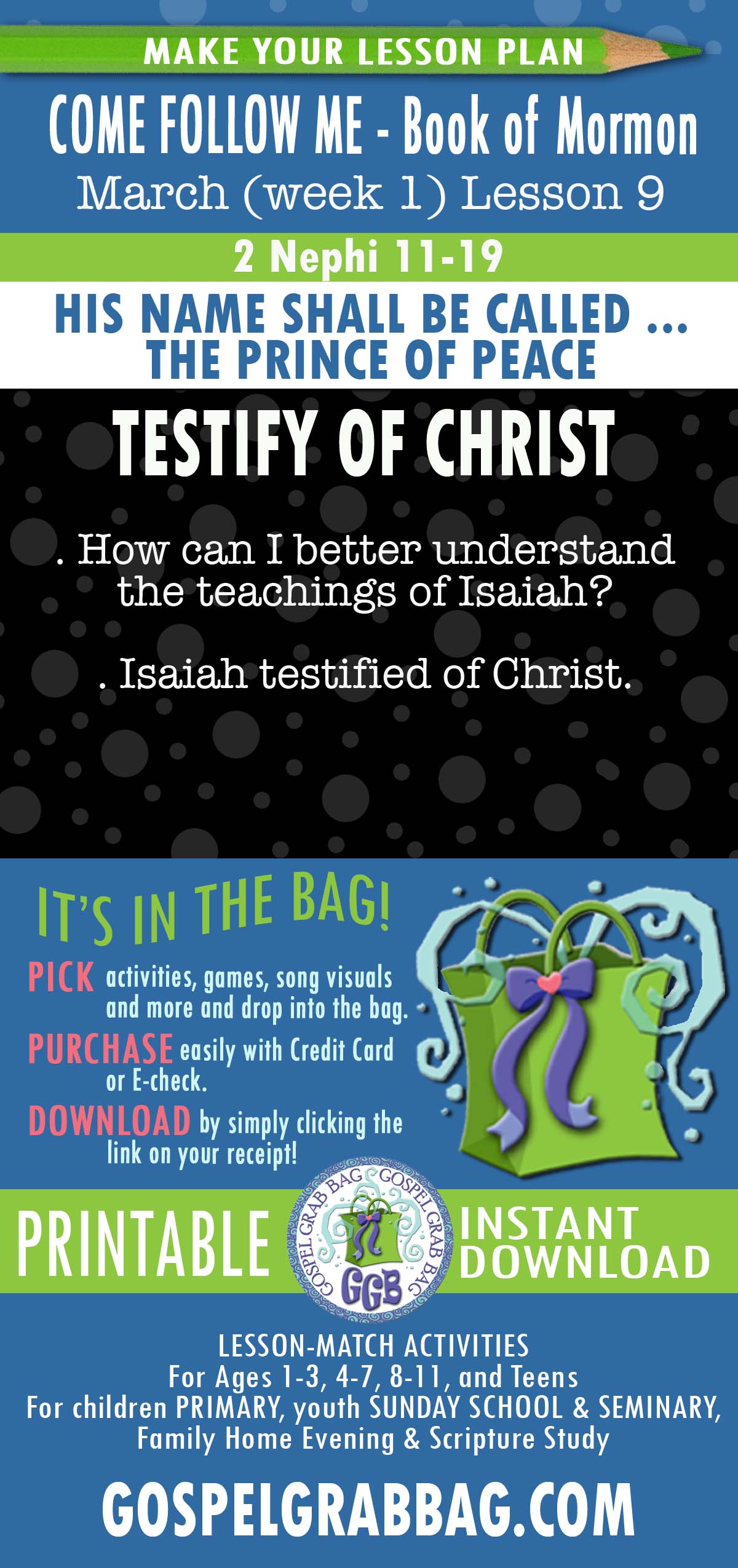 “His Name Shall Be Called … The Prince of Peace” COME FOLOW ME Lessons Activities - March week 1
