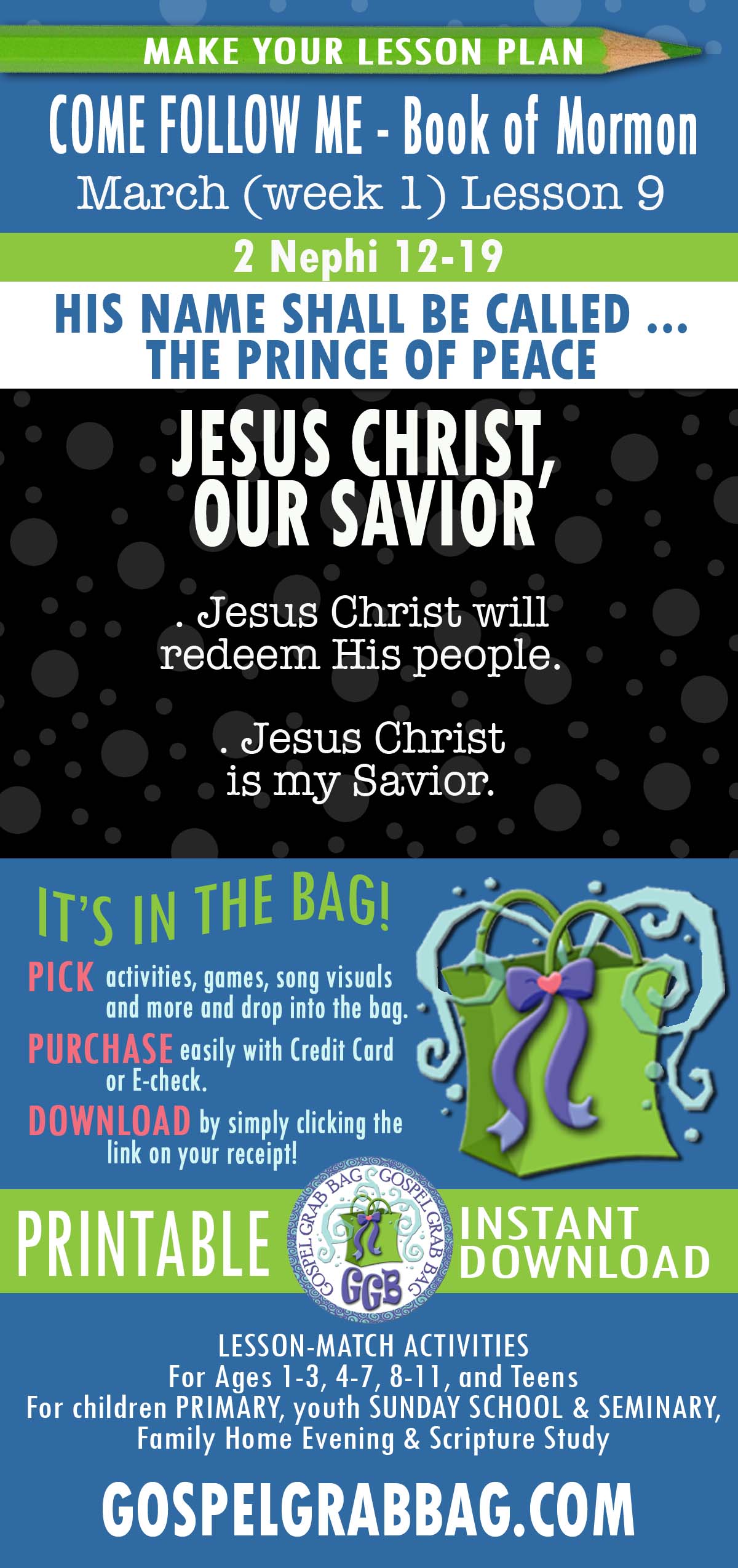 “His Name Shall Be Called … The Prince of Peace” COME FOLOW ME Lessons Activities - March week 1