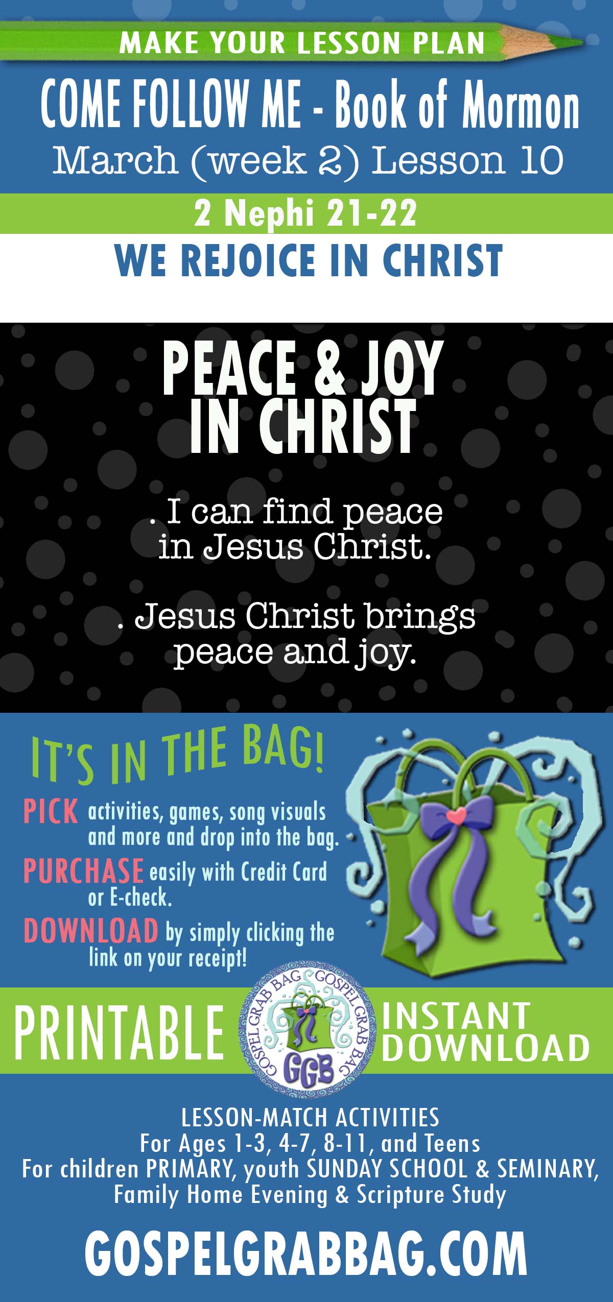 “We Rejoice in Christ” COME FOLOW ME Lessons Activities - March week 2