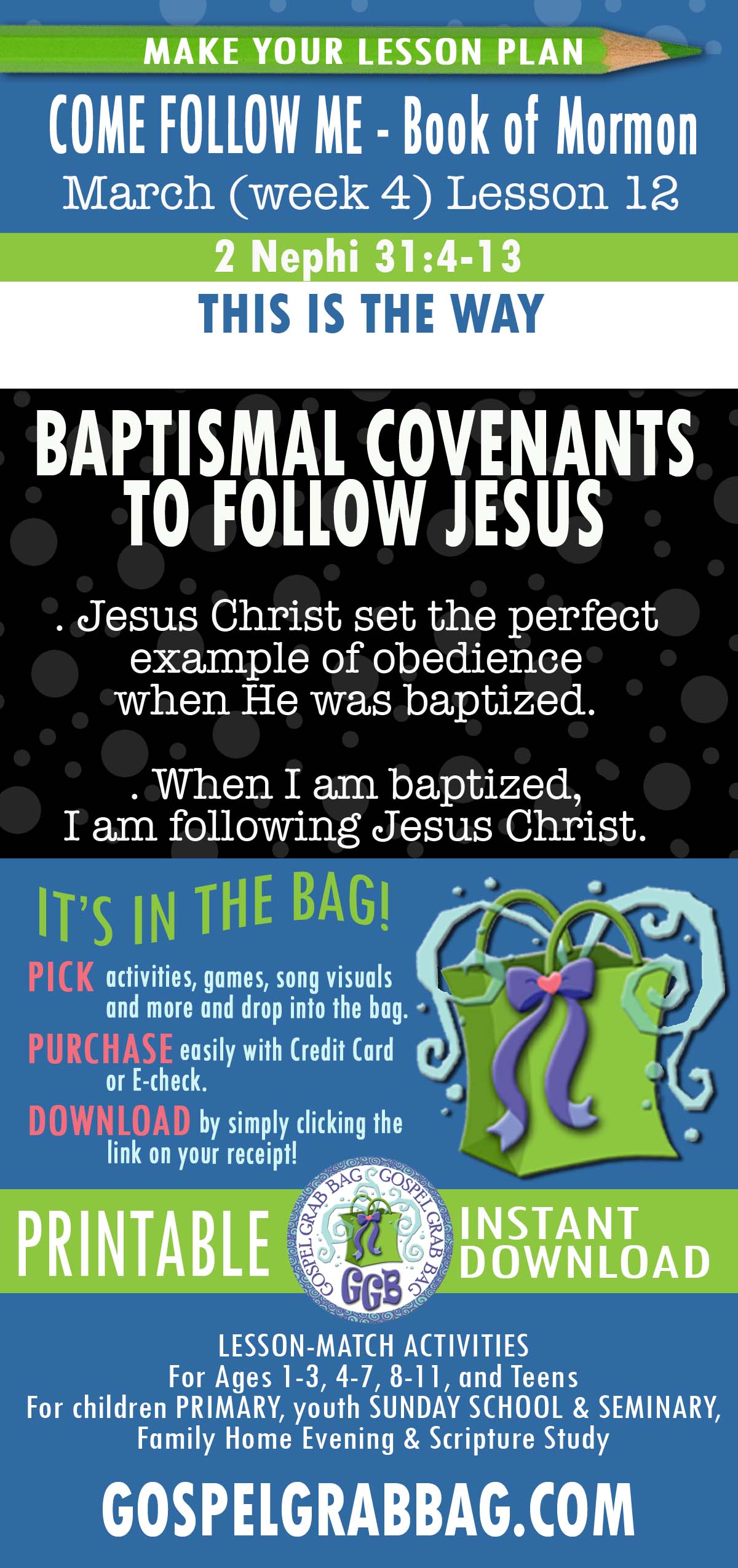 “This Is the Way” COME FOLOW ME Lessons Activities - March week 4