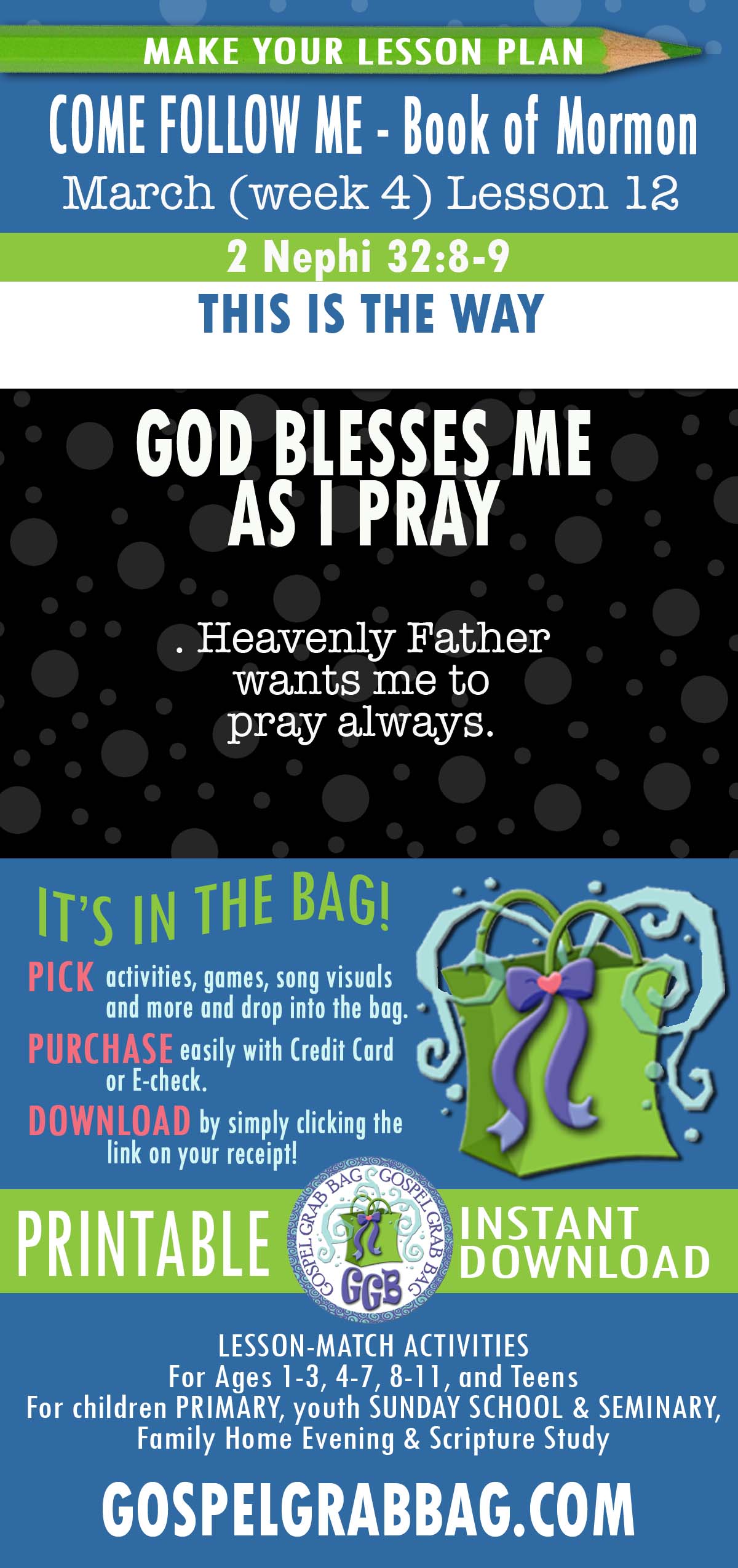“This Is the Way” COME FOLOW ME Lessons Activities - March week 4