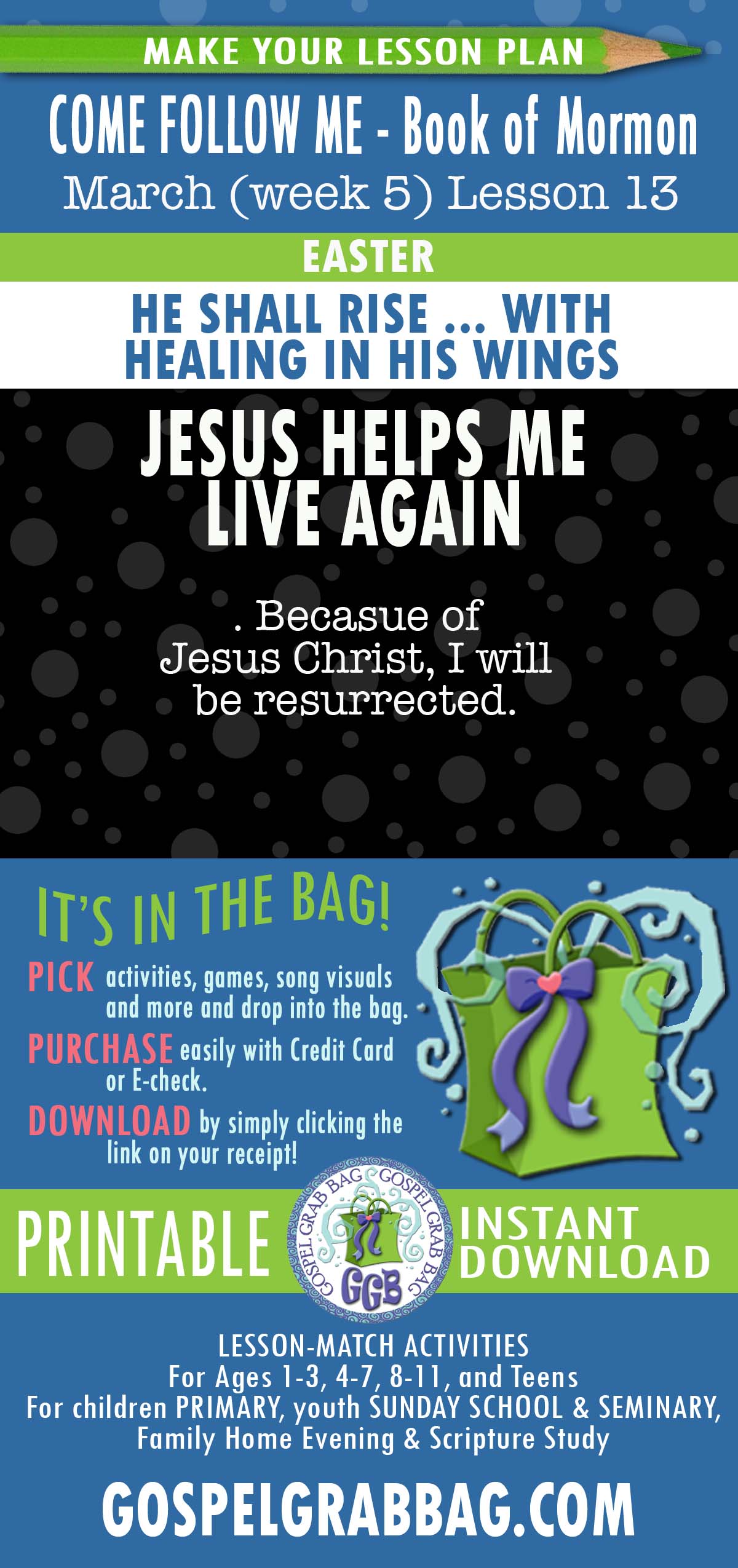 “He Shall Rise … with Healing in His Wings” COME FOLOW ME Lessons Activities - March week 5