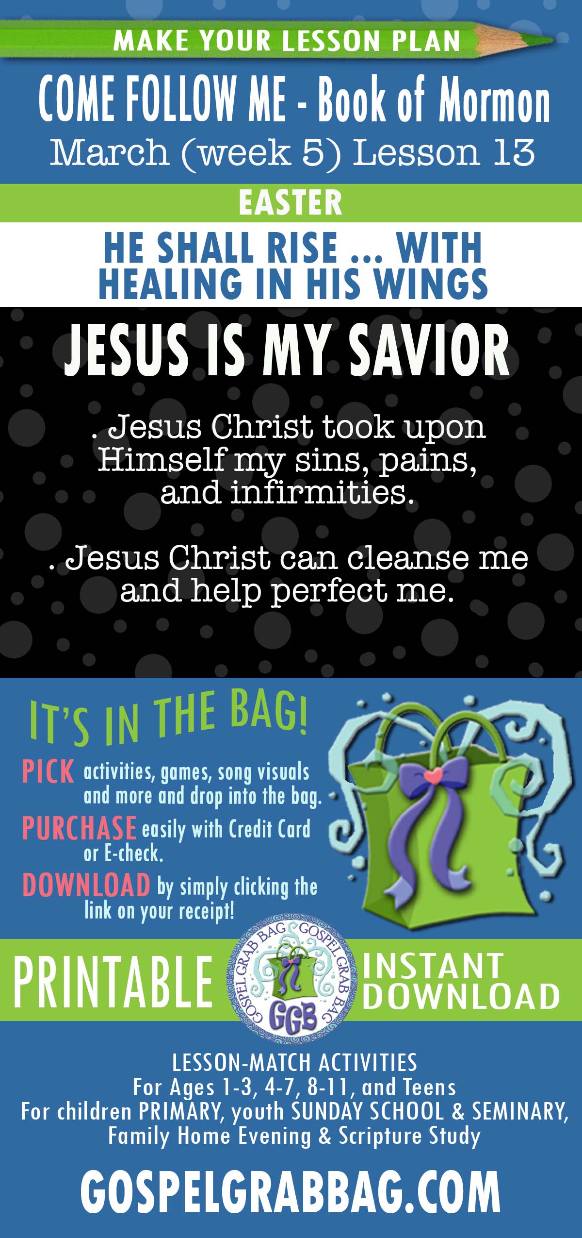 “He Shall Rise … with Healing in His Wings” COME FOLOW ME Lessons Activities - March week 5