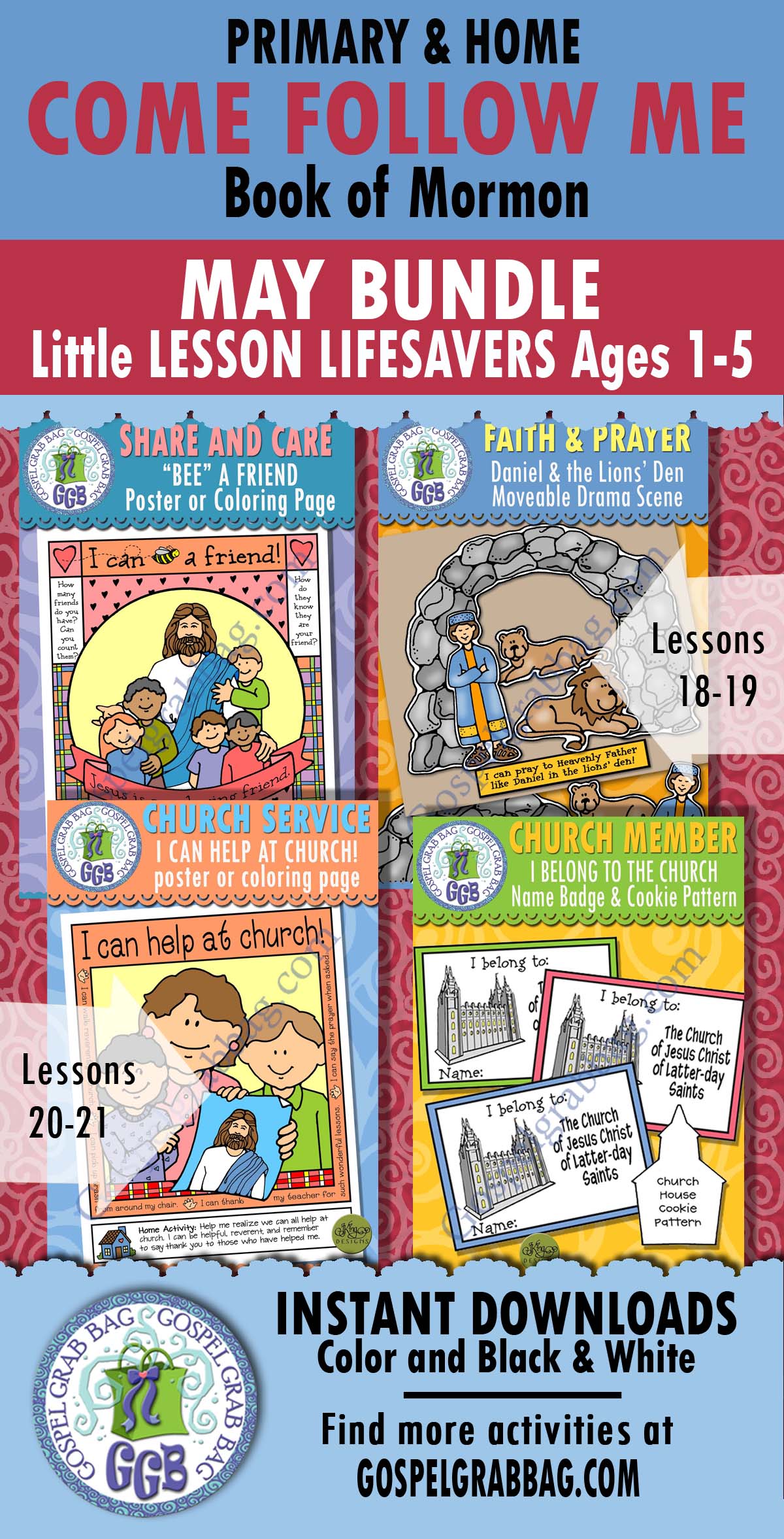 Come Follow Me - May bundle Ages 1-5 BOOK OF MORMON Activities
