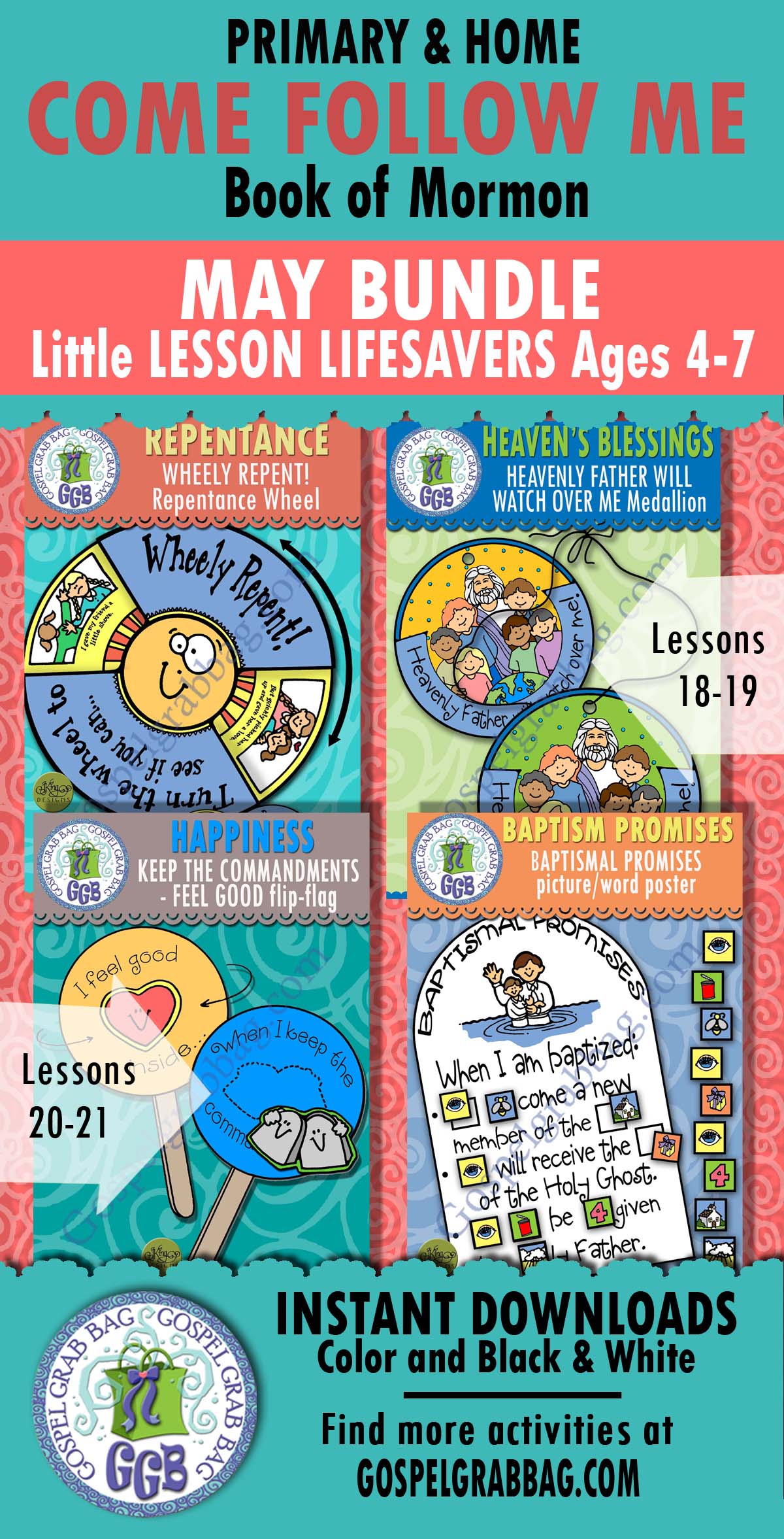 Come Follow Me - May bundle Ages 4-7 BOOK OF MORMON Activities