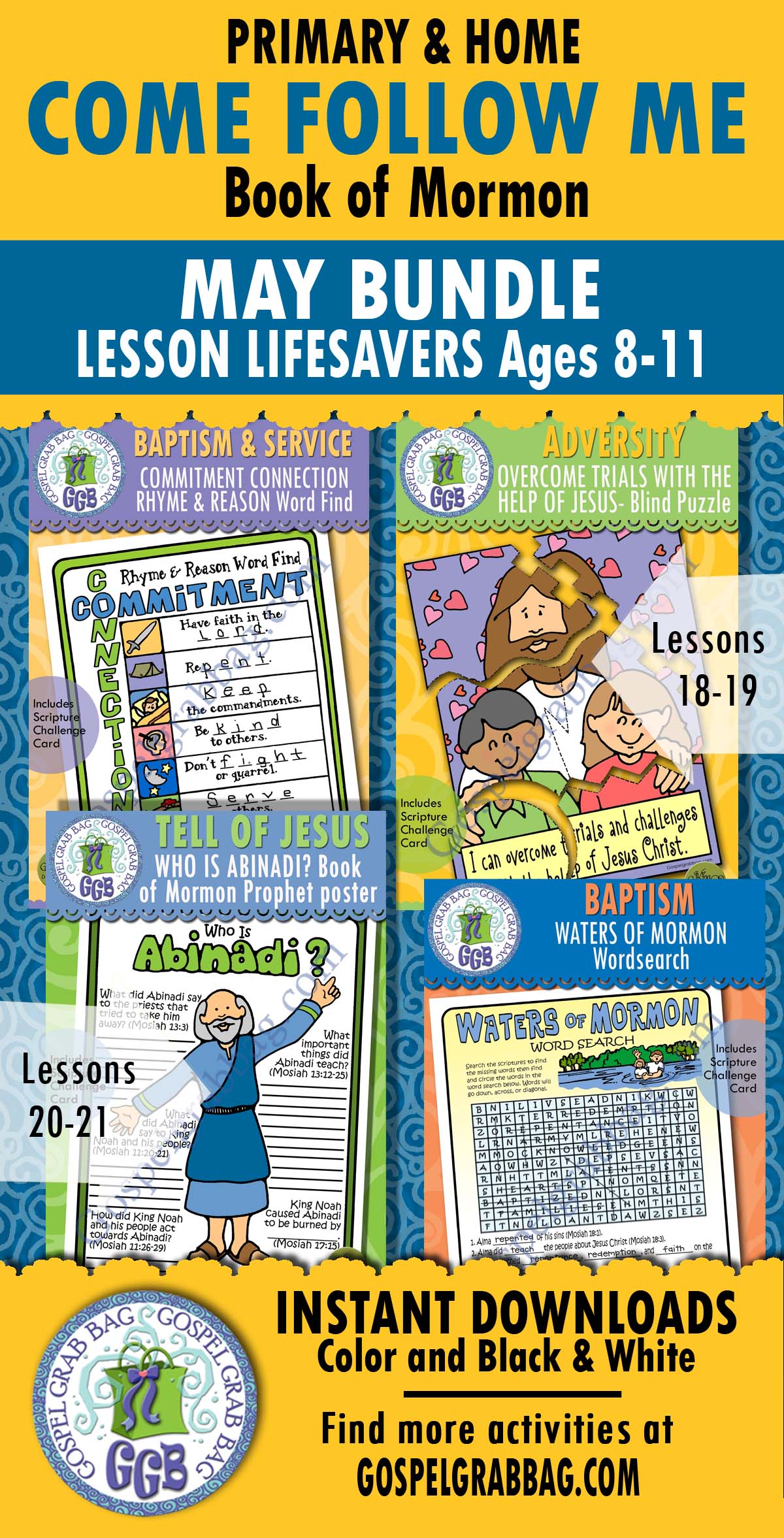 Come Follow Me - May bundle Ages 8-11 BOOK OF MORMON Activities