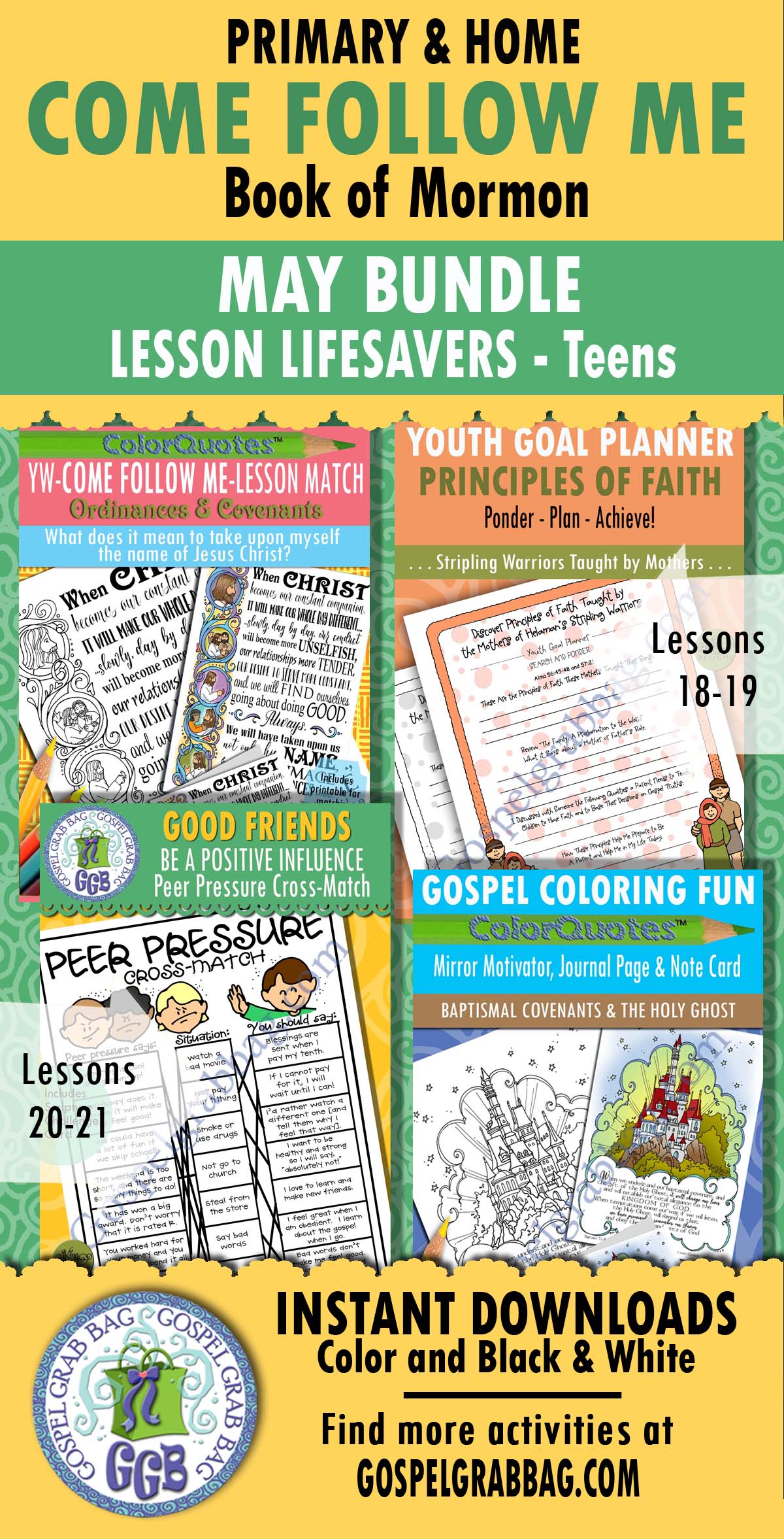 Come Follow Me - May bundle For Teens - BOOK OF MORMON Activities
