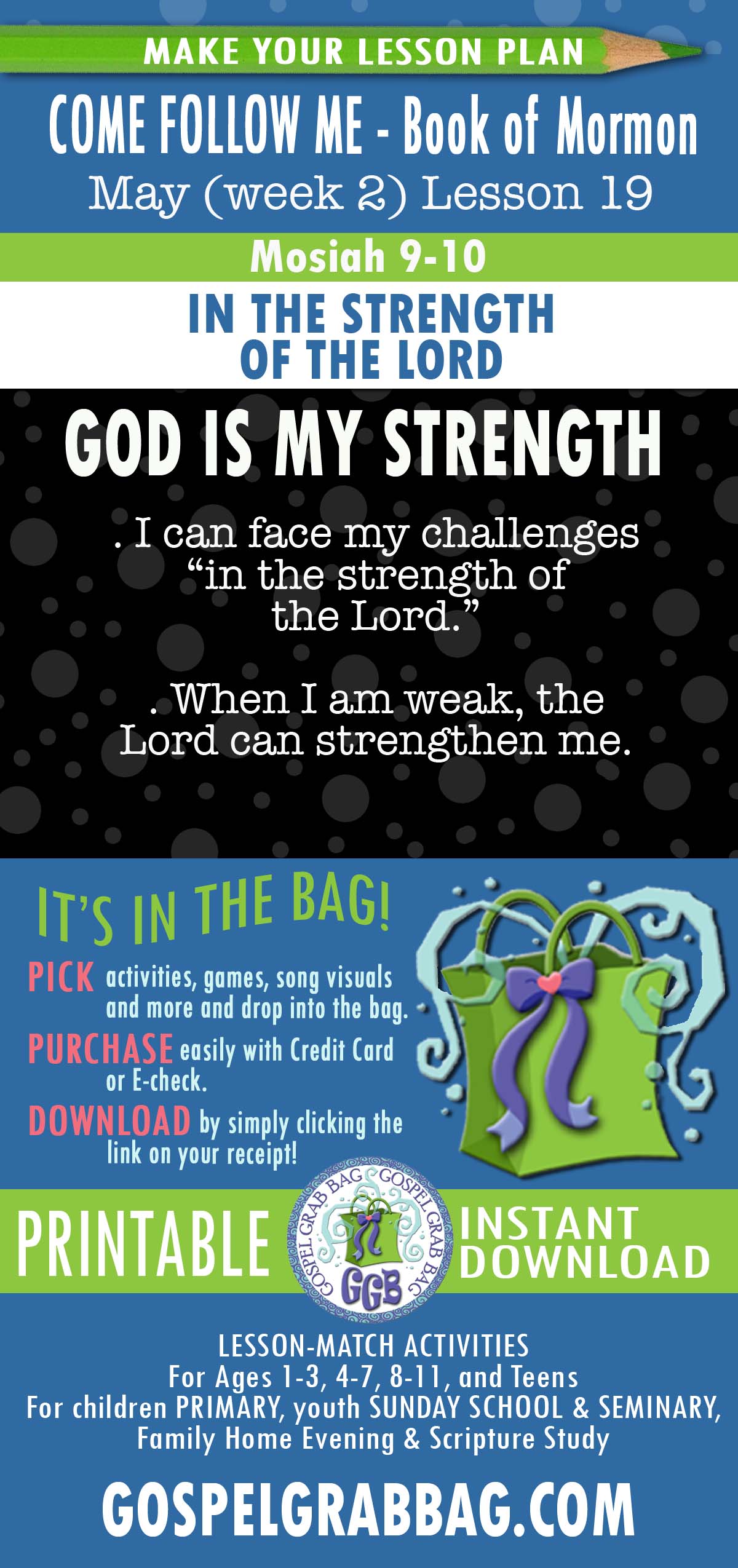 "In the Strength of the Lord" Come Follow Me BOOK OF MORMON - May (week 2) lesson activities