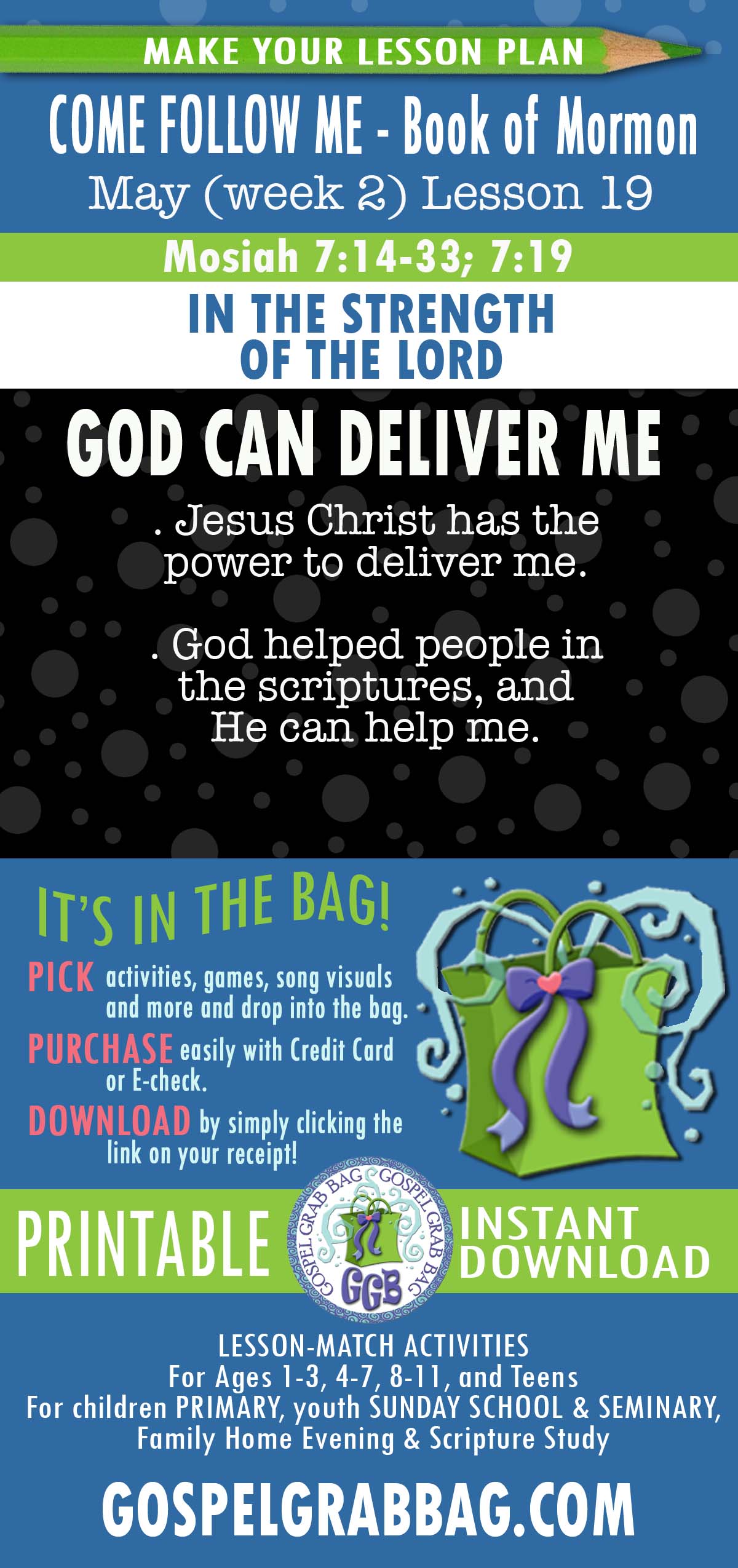 "In the Strength of the Lord" Come Follow Me BOOK OF MORMON - May (week 2) lesson activities