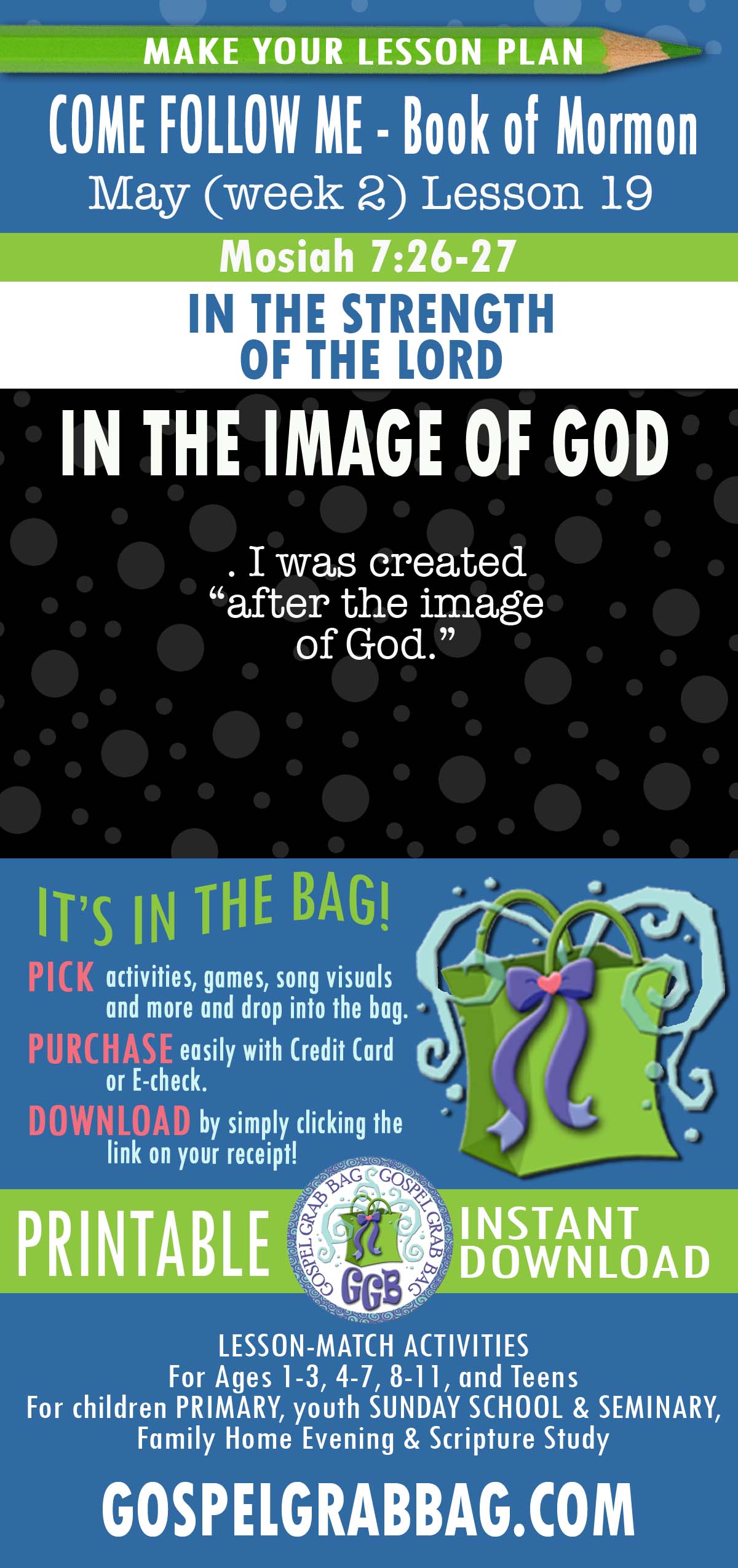 "In the Strength of the Lord" Come Follow Me BOOK OF MORMON - May (week 2) lesson activities