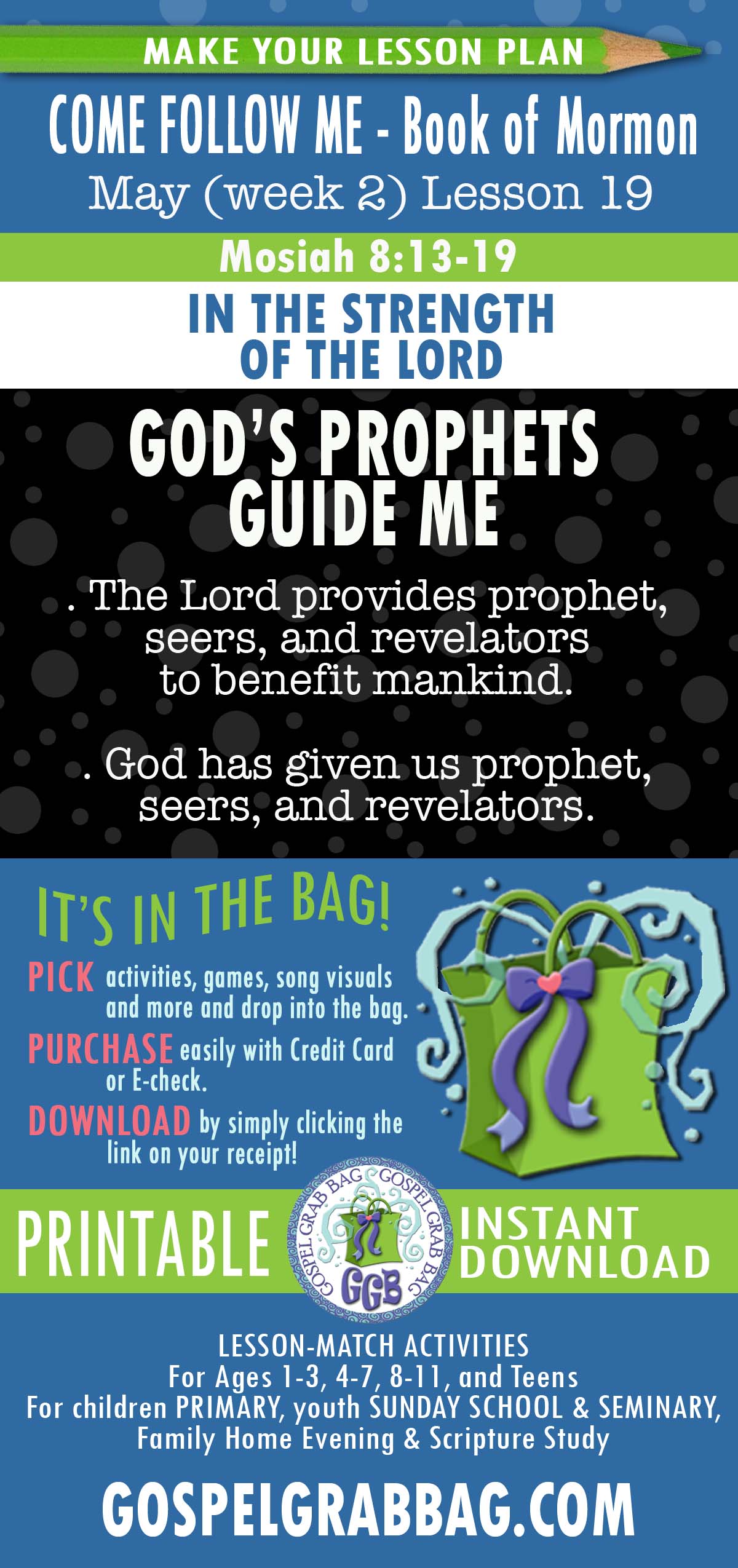 "In the Strength of the Lord" Come Follow Me BOOK OF MORMON - May (week 2) lesson activities