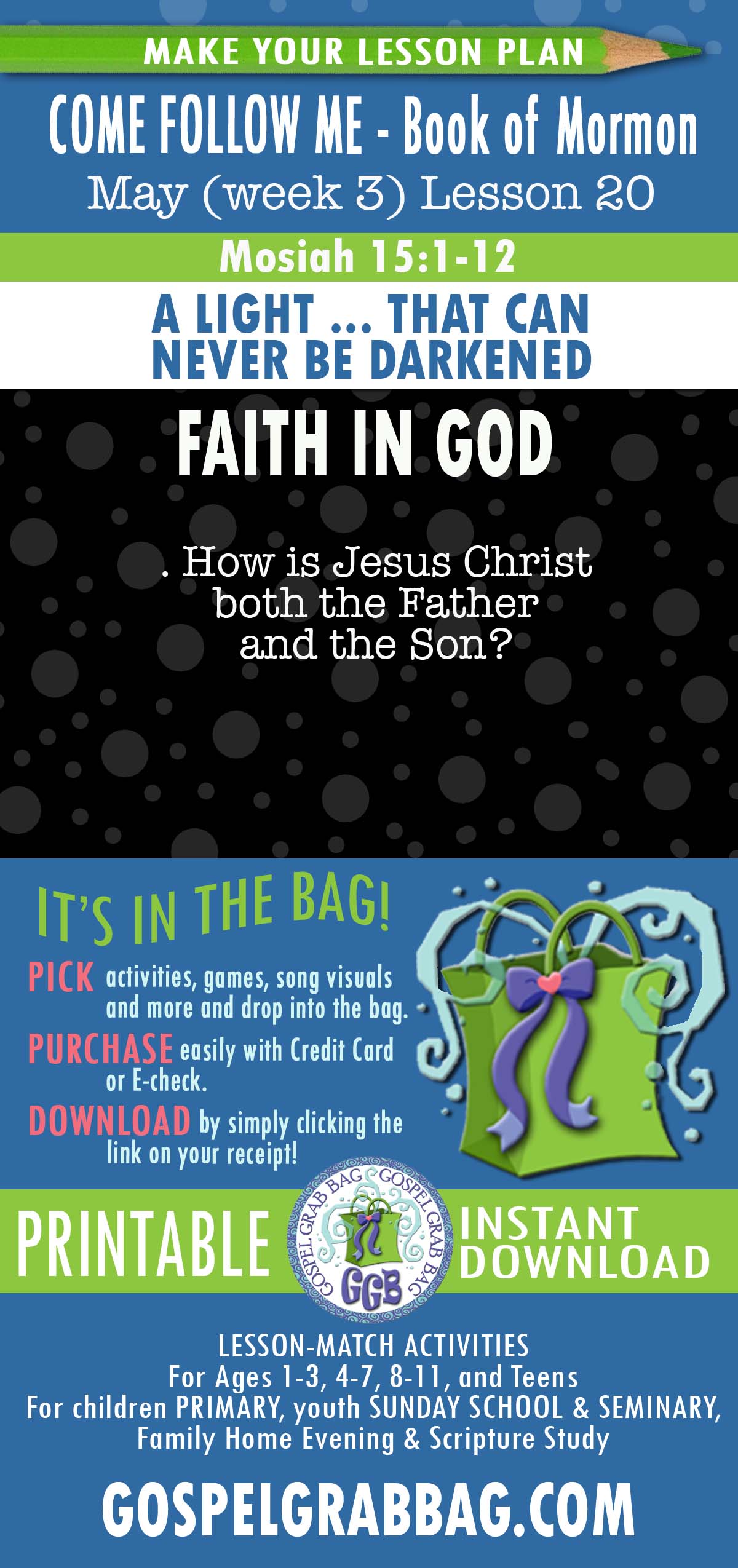 “A Light … That Can Never Be Darkened” Come Follow Me BOOK OF MORMON - May (week 3) lesson activities