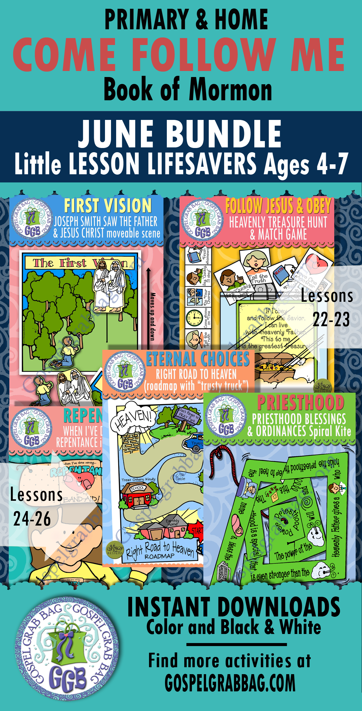 Ages 4-7 Activities for COME FOLLOW ME May weeks 1-5 Book of Mormon
